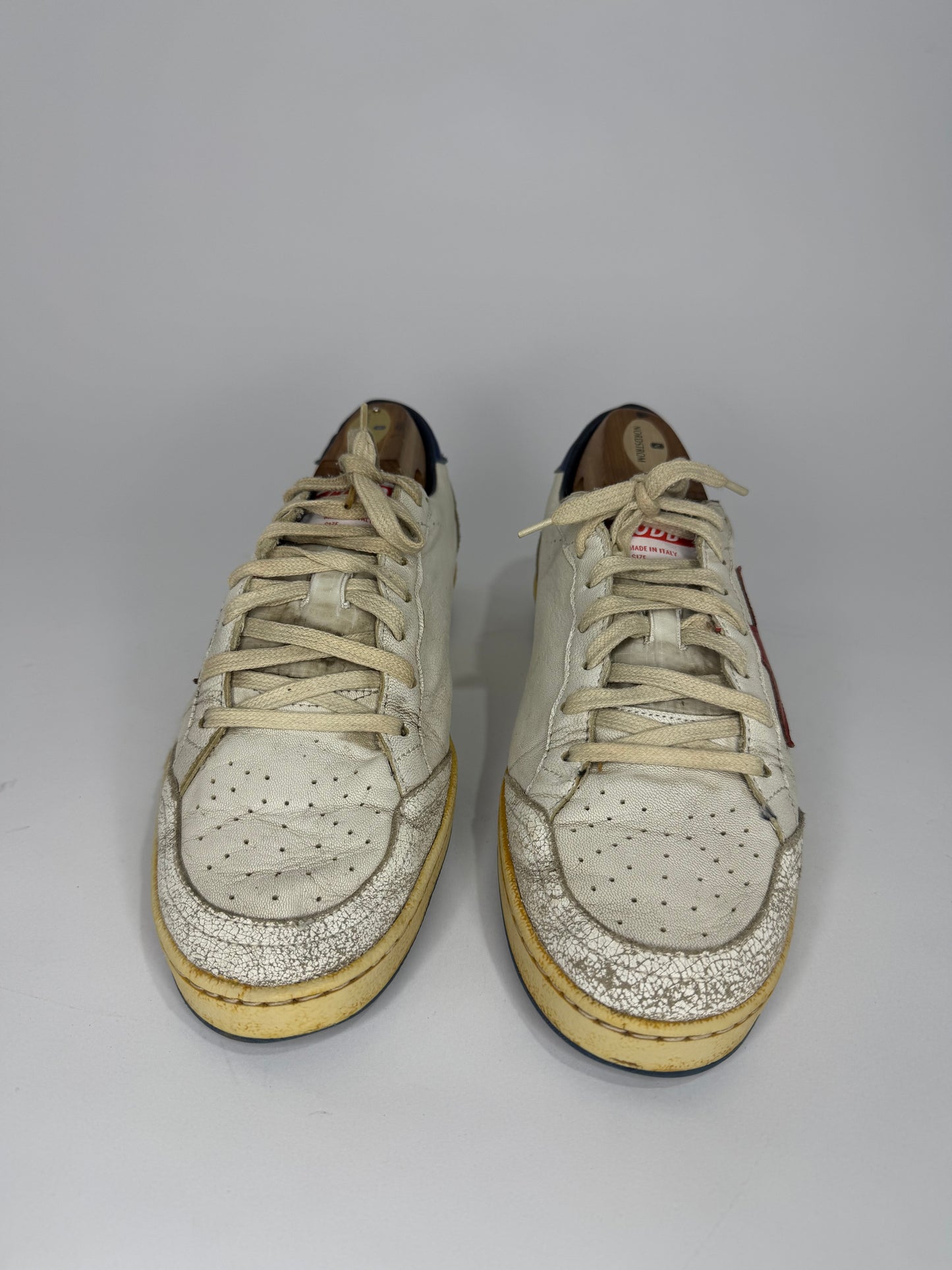 Golden Goose Ball Star Distressed Leather Sneakers White Size 40 EU/ 7 US/ 8 US