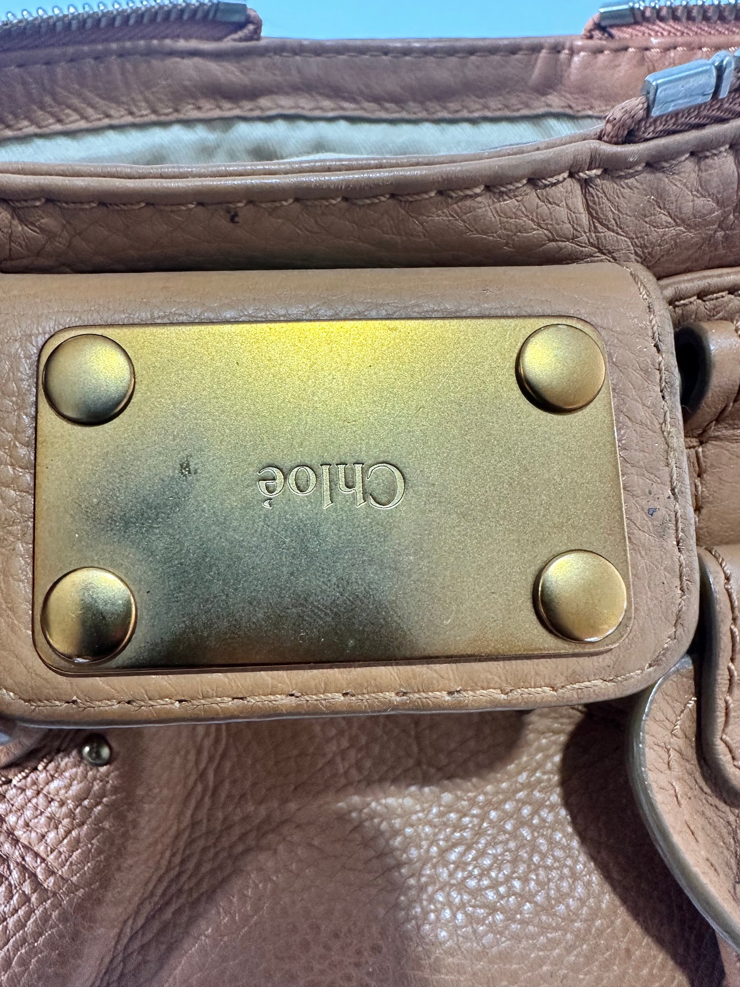 CHLOE
Beige Leather Paddington Mini Satchel Bag