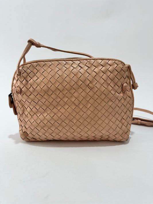 Bottega Veneta Beige Intrecciato Leather Nodini Crossbody Bag