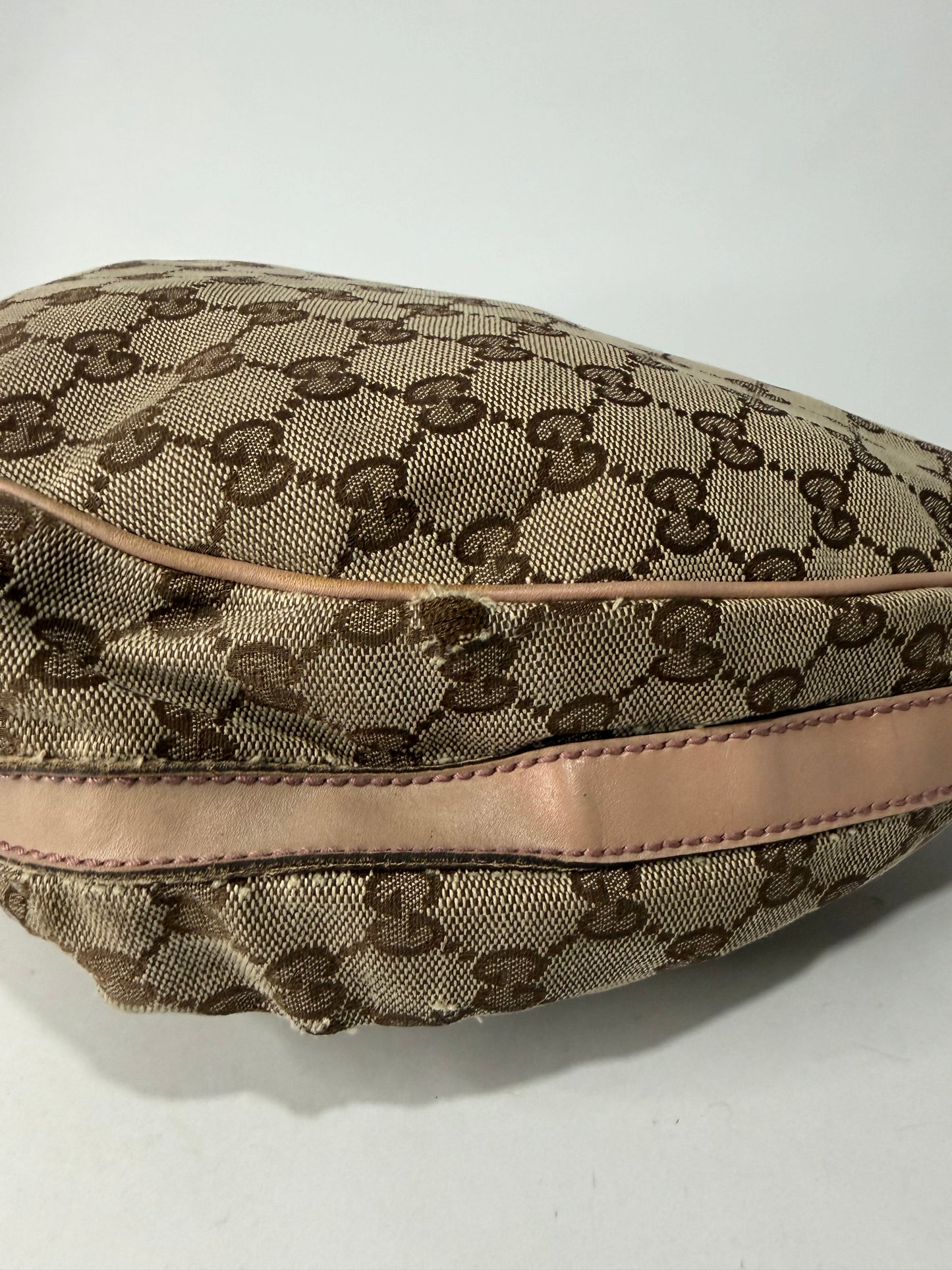Gucci Beige/Bronze GG Canvas and Leather GG Twins Medium Hobo