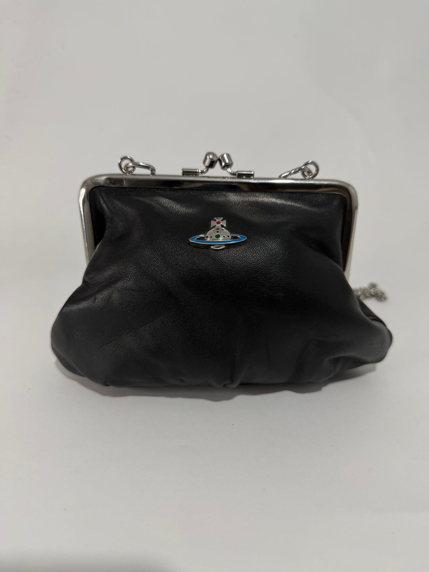 VIVIENNE WESTWOOD  GRANNY FRAME PURSE LEATHER BLACK
