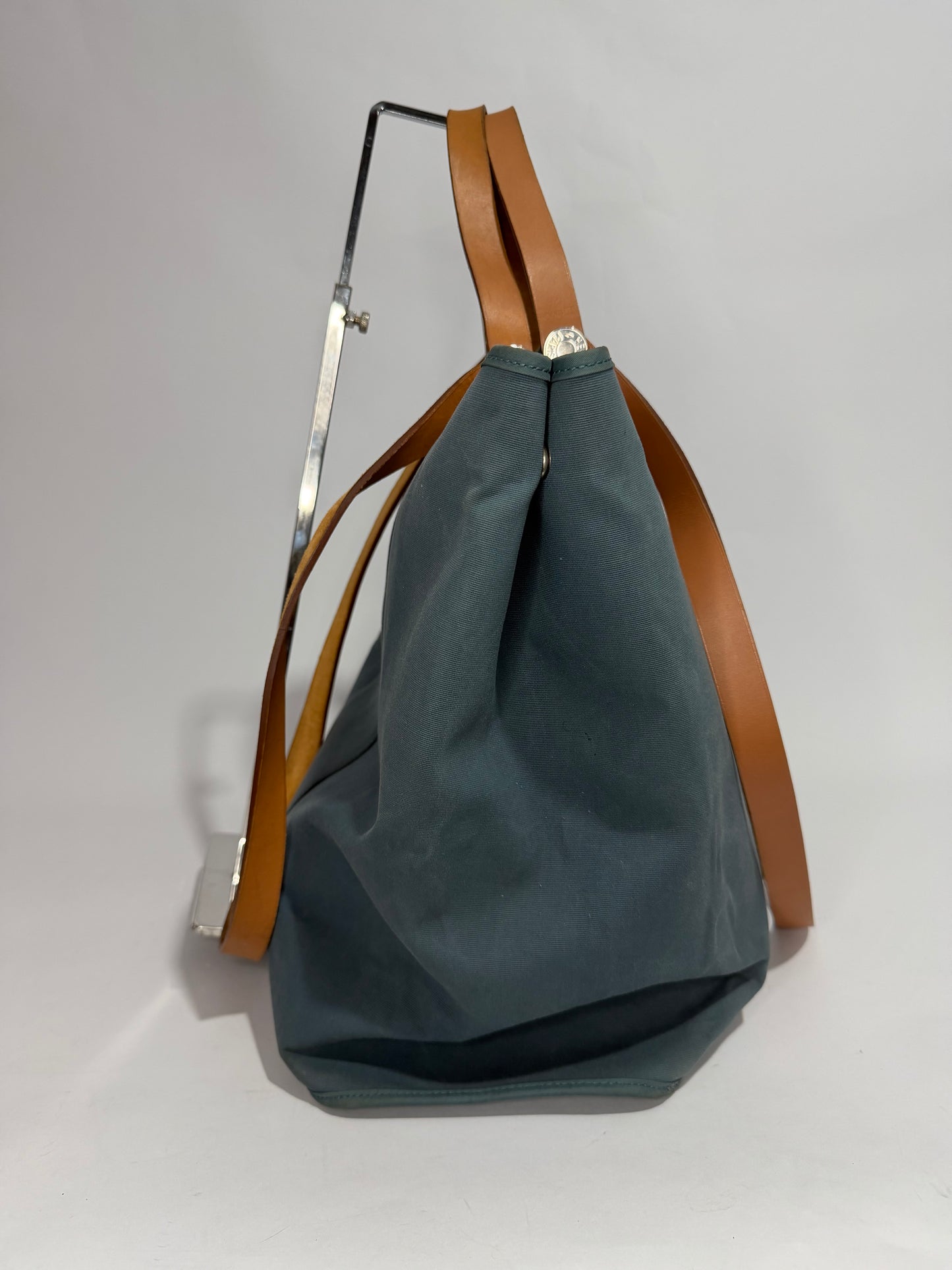 Hermes Light Blue Toile Canvas Cabag Elan Tote