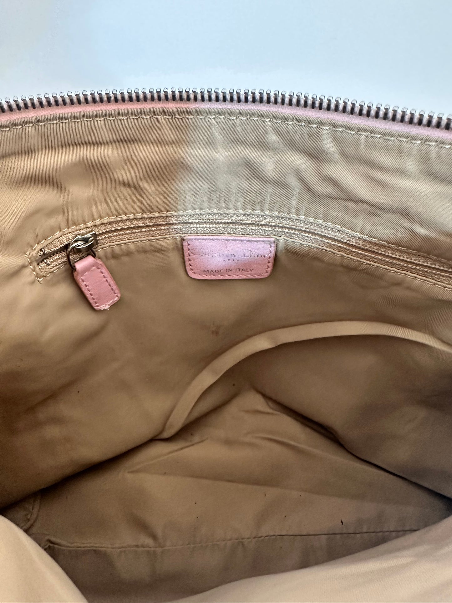 Dior Brown Oblique Canvas Crossbody Bag Pink Beige
