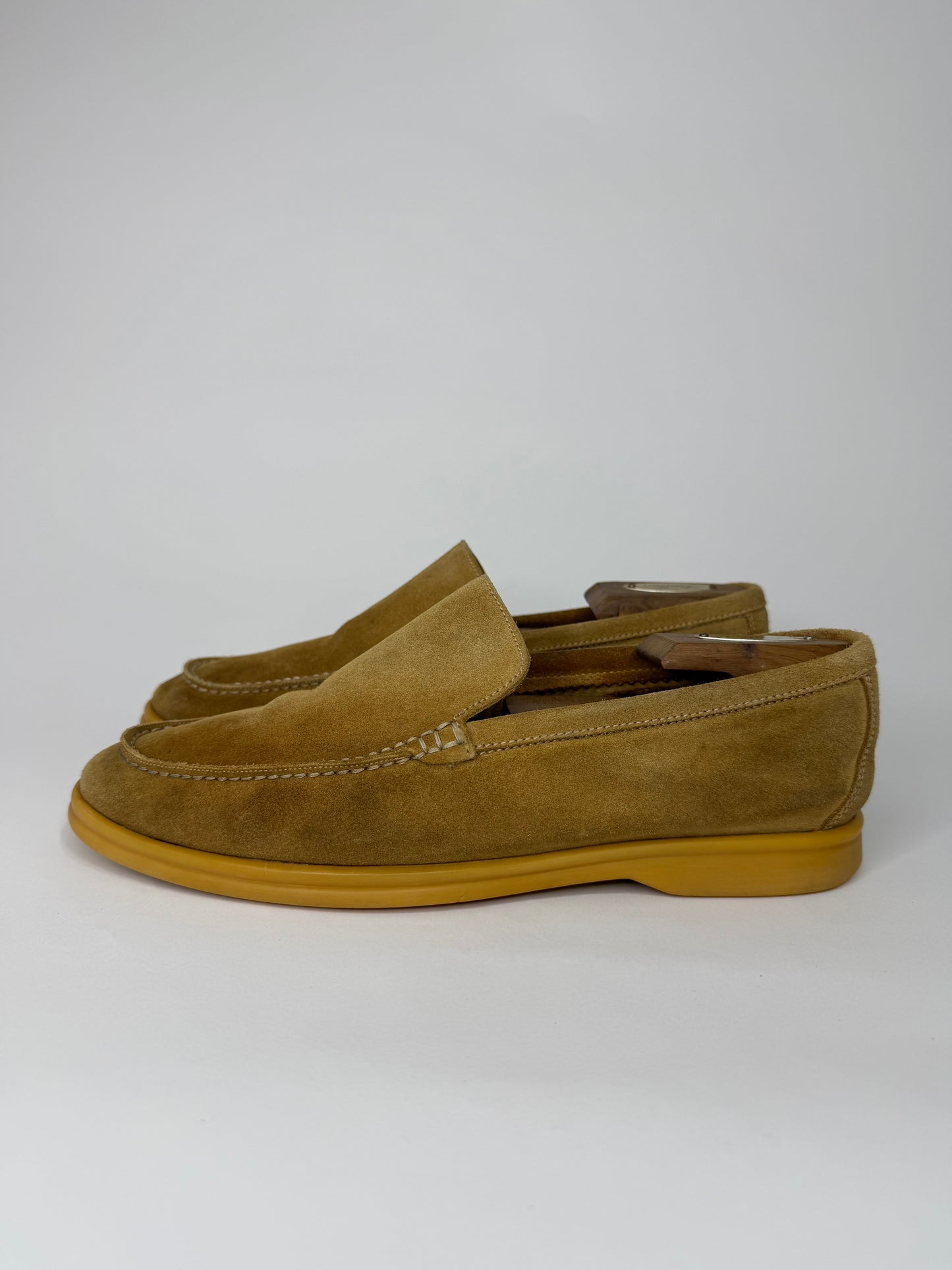 Loro Piana Mustard Suede Summer Walk Slip-On Loafers Size 41.5 EU/ 8.5 US