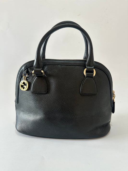 GUCCI 
Calfskin Medium Dome Bag Black