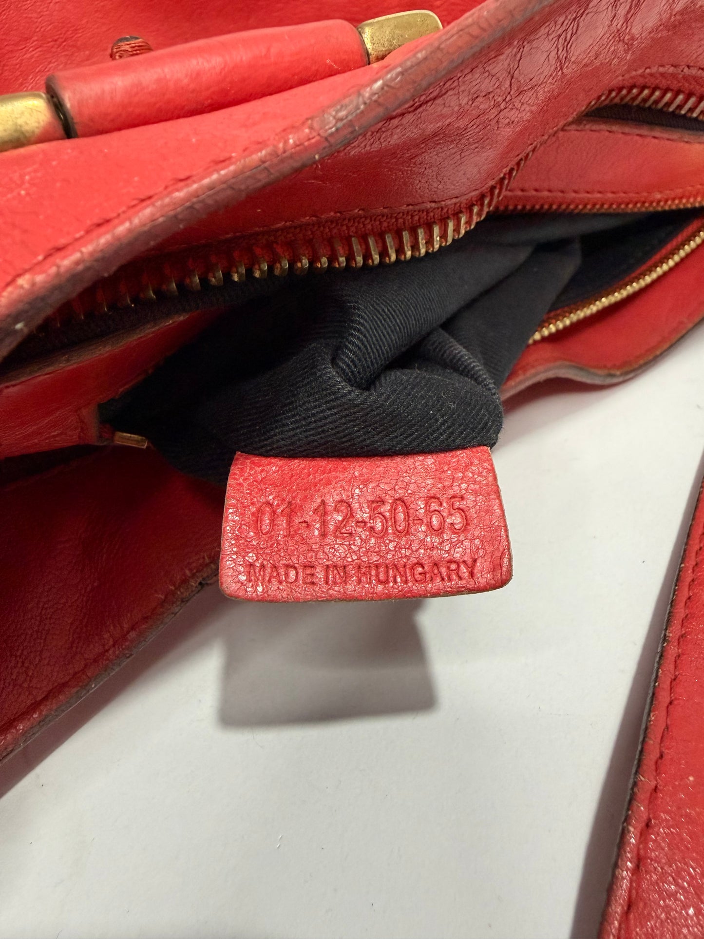 CHLOE Calfskin Small Ethel Satchel Red