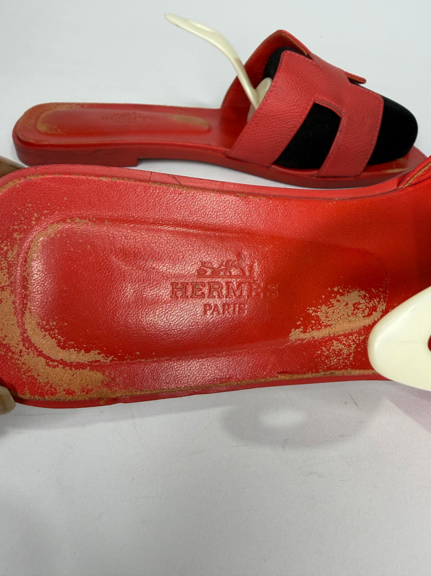 HERMES Oran Box Calfskin Oran Sandals 38 EU/ 8 US / 5 UK
