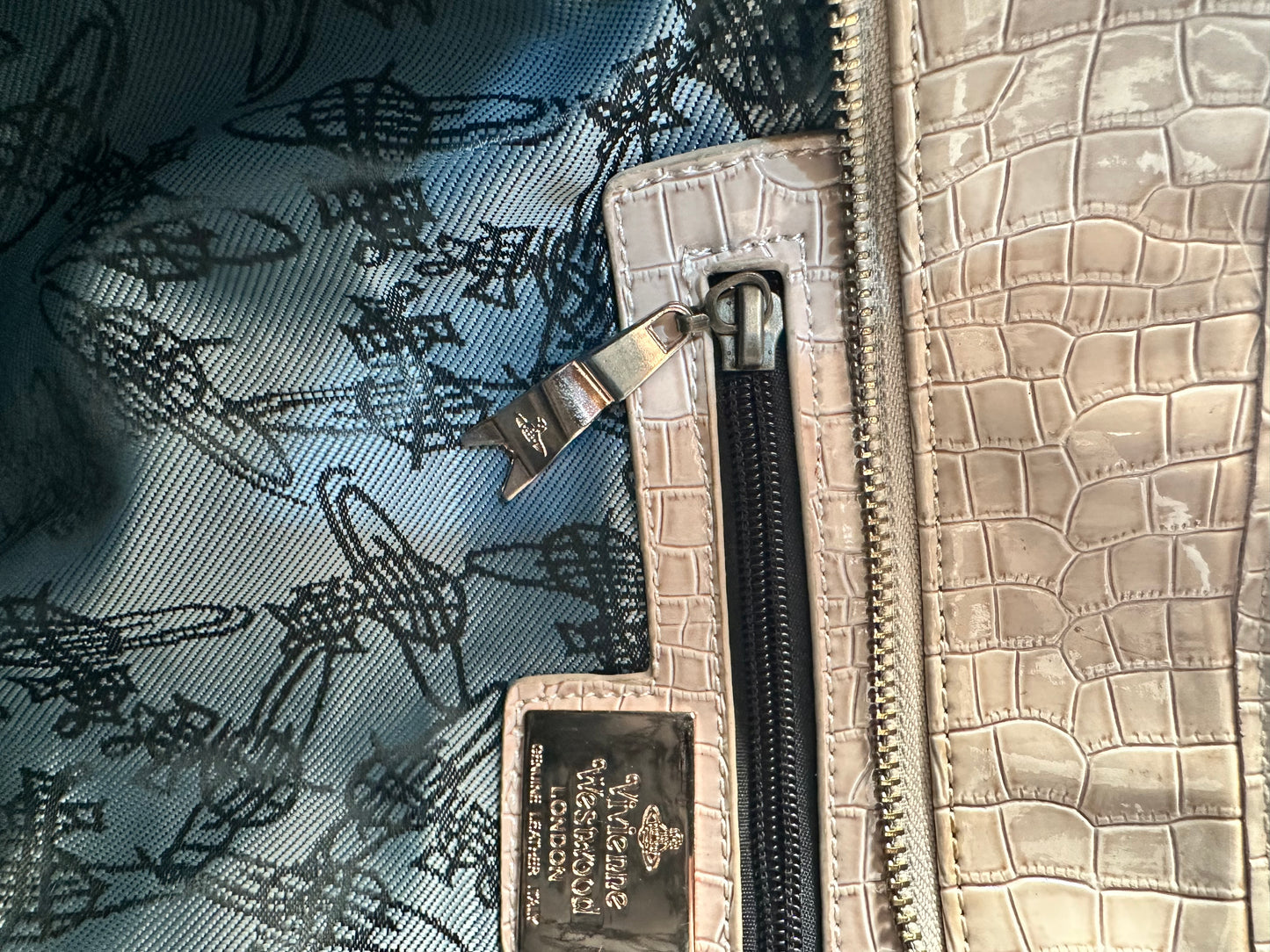 Vivienne Westwood Orb crocodile-embossed tote bag