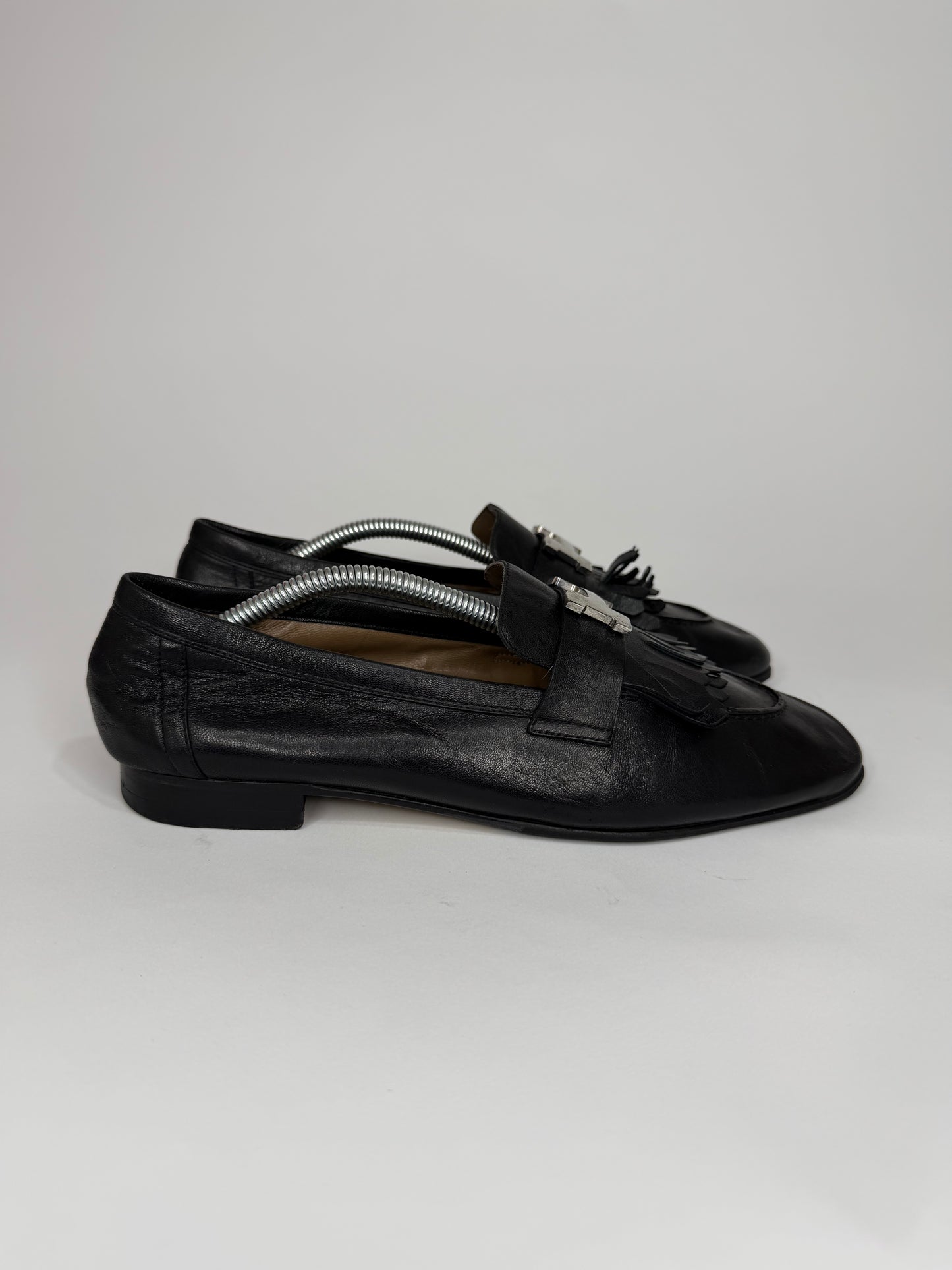 HERMES
Goatskin Womens Royal Loafers Black Size 38 EU/ 8 US/ 5UK