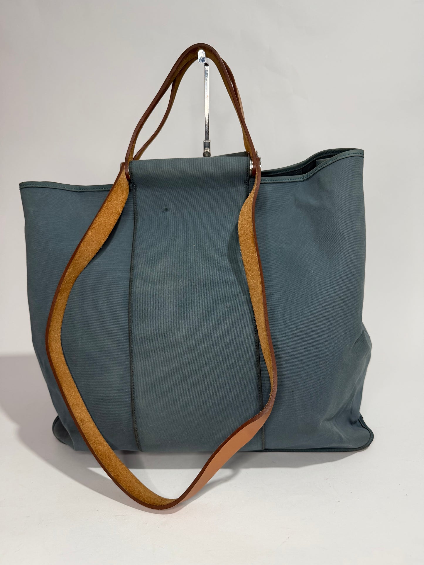 Hermes Light Blue Toile Canvas Cabag Elan Tote