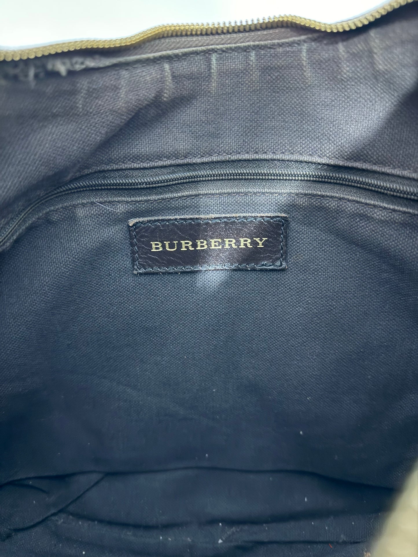 BURBERRY
Chocolate Leather Haymarket Check Coated Canvas Dachett Medium Hobo Bag