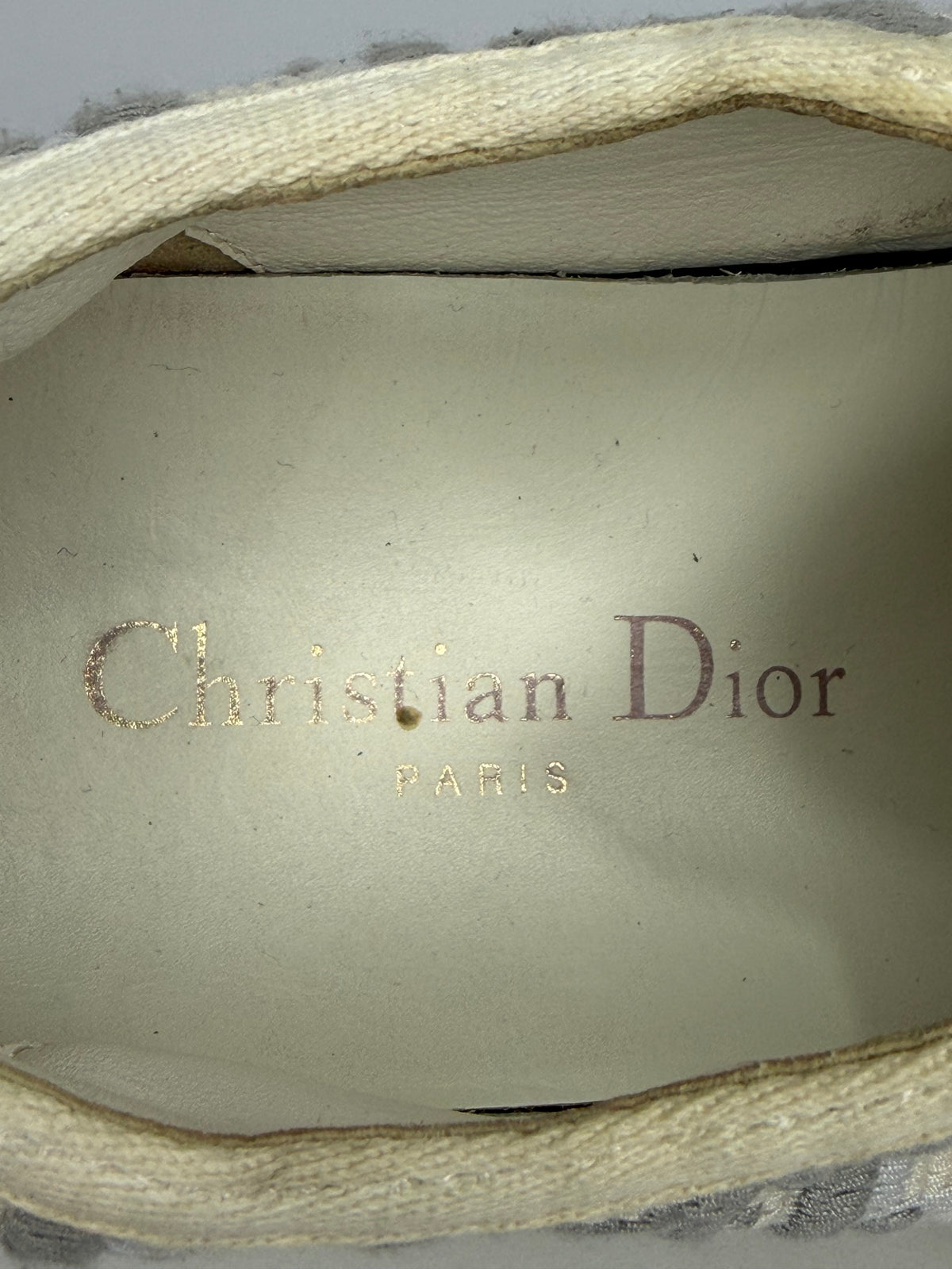 Dior Walk'n'Dior Beige/Grey Oblique Jacquard Lace Up Sneakers Size 38 EU/ 8 US/ 5 UK