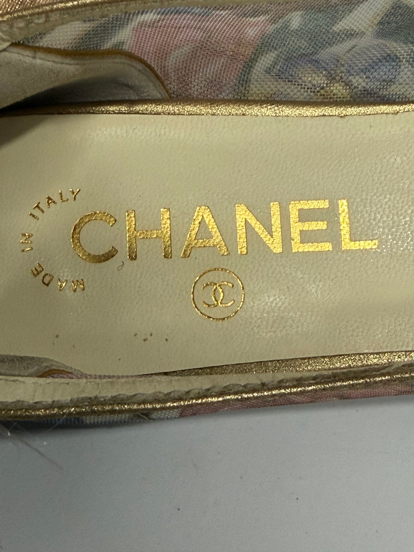 Chanel Multicolor Net and Leather CC Cap Toe Ballet Flats Size 36 EU/ 6US
