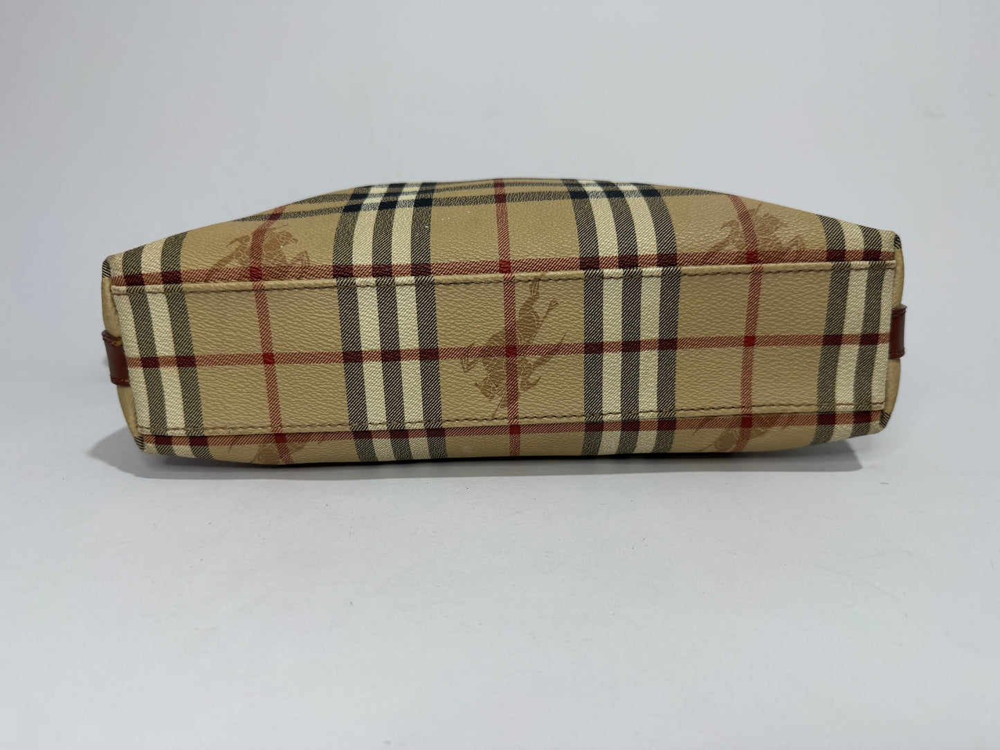 Vintage Burberry Nova Check Shoulder Bag – Beige Plaid Leather Trim Hobo Bag