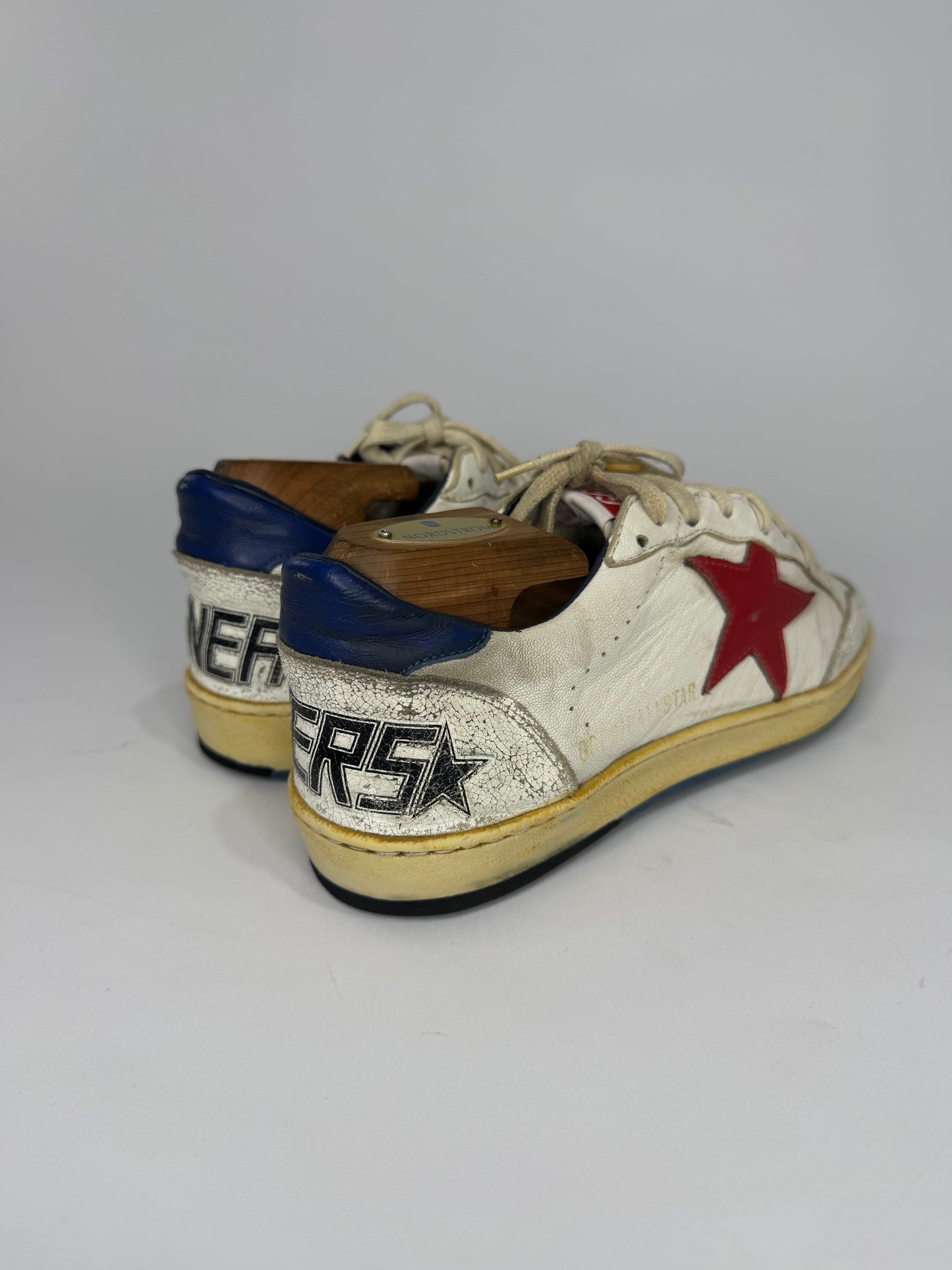 Golden Goose Ball Star Distressed Leather Sneakers White Size 40 EU/ 7 US/ 8 US
