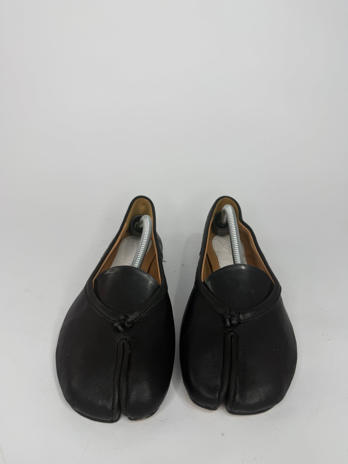 Maison Margiela Tabi Ballet Flats Black Leather Split-Toe EU 39