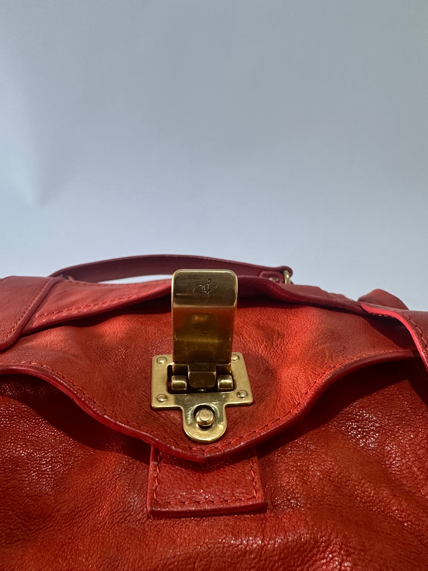 PROENZA SCHOULER  Lambskin Medium PS1 Satchel Dove Red