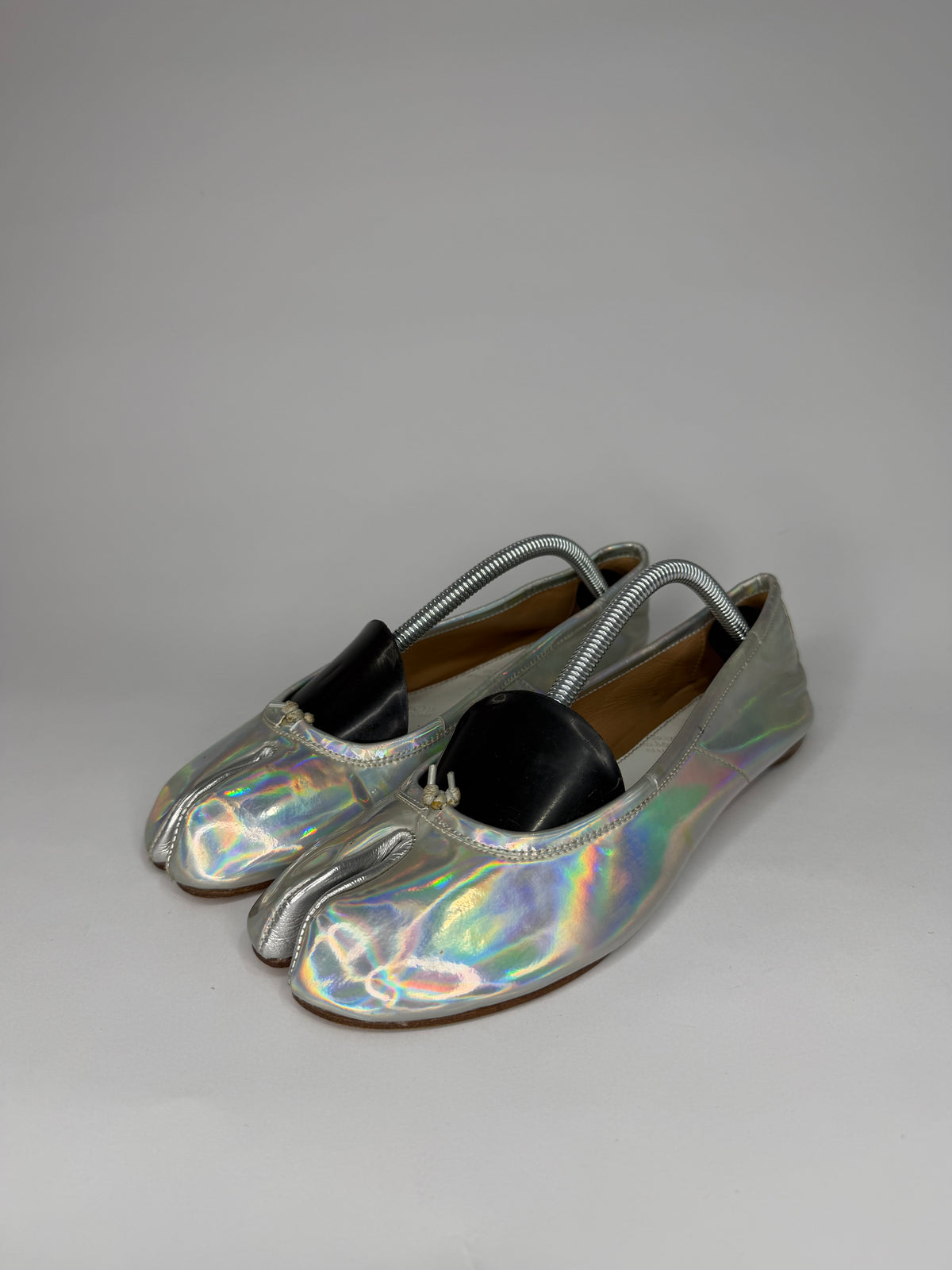 Maison Margiela Silver Tabi Ballerina Flats Size 38 EU/ 8 US/ 5 UK