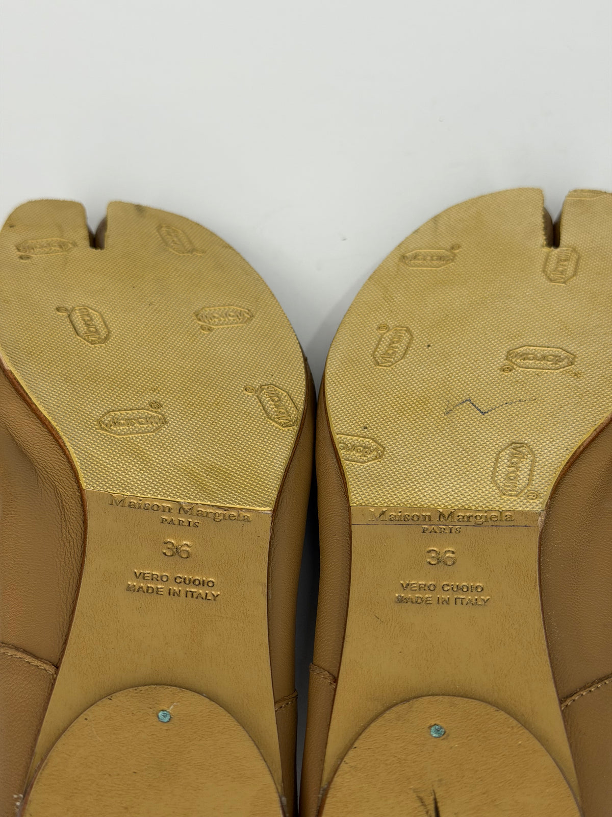 Maison Margiela Tabi Ballet Flats Brown Leather Split-Toe EU 36 / 6 US/ 3 UK