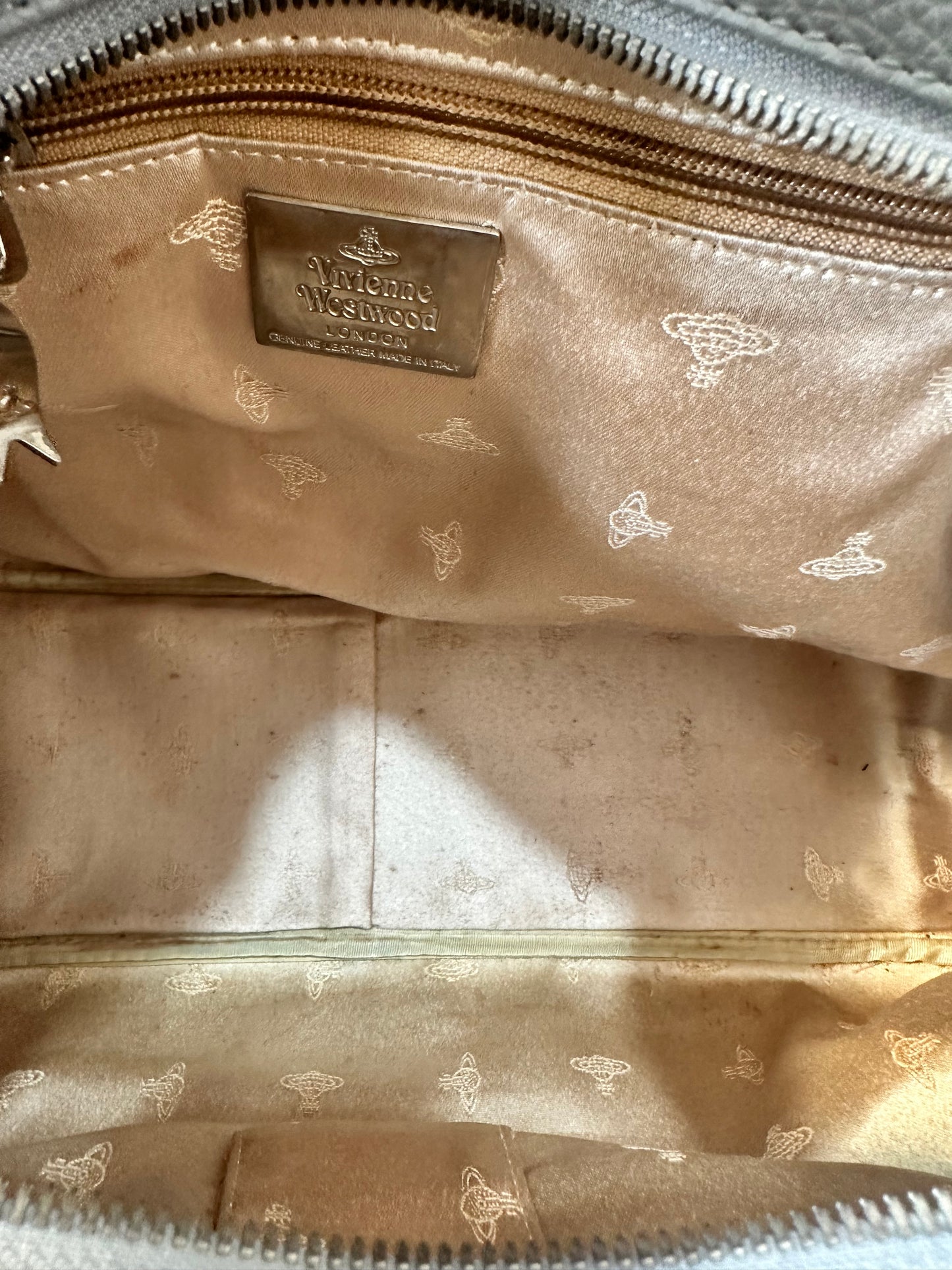 Vivienne Westwood Harlequin Argyle Bowler Bag – Grey/Black – Made in Italy