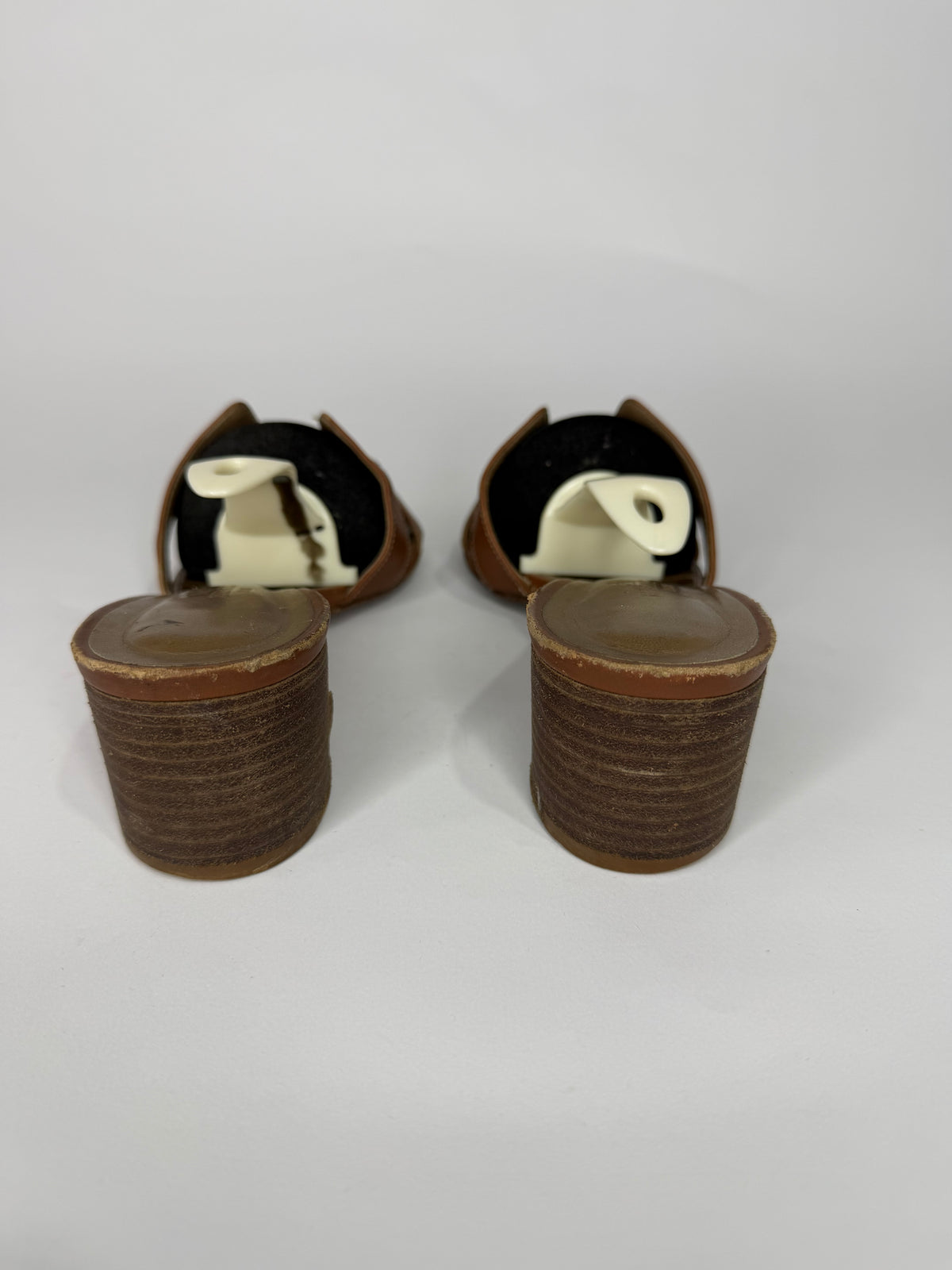 Hermes Brown Leather Oasis Slide Sandals Size 39 EU/ 9 US/ 6 UK