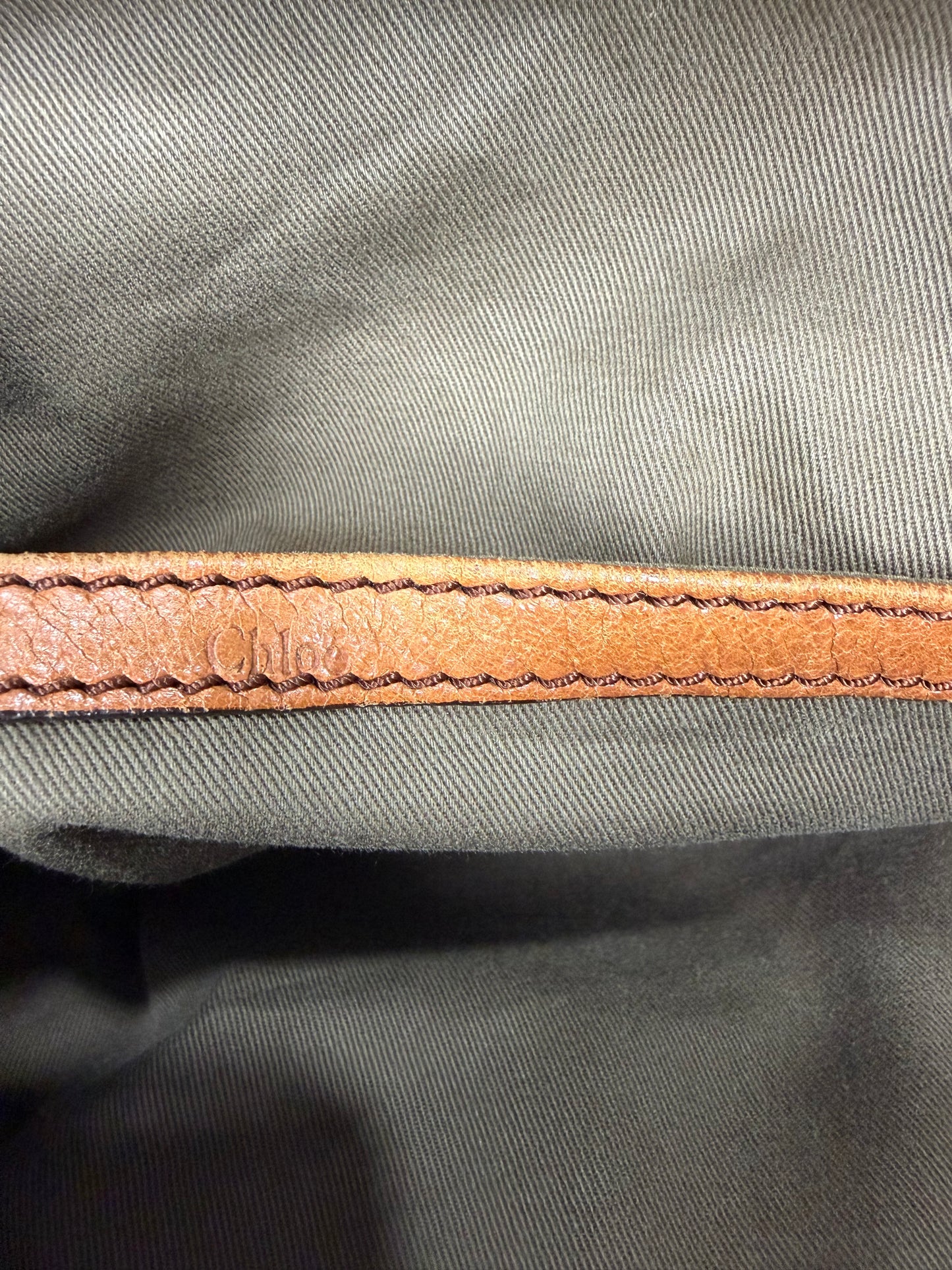 Chloe Beige/Tan Canvas and Leather Haley Tote