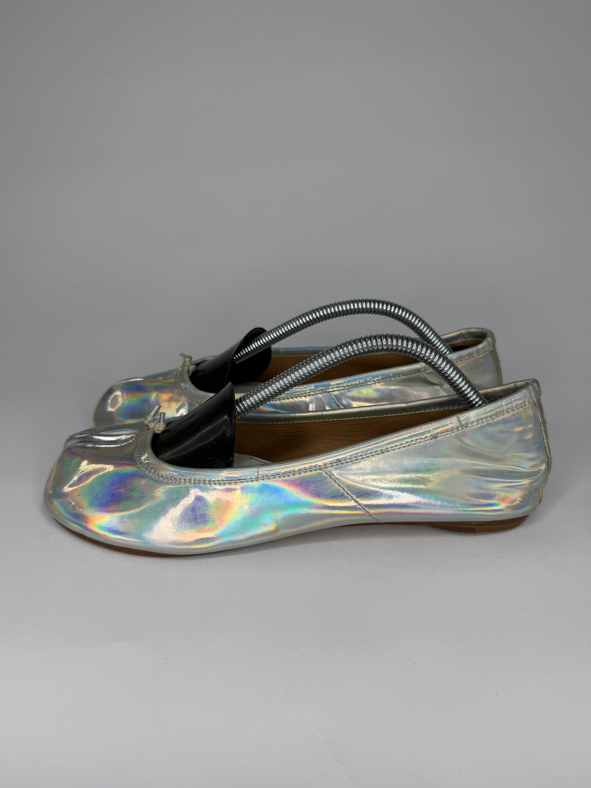 Maison Margiela Silver Tabi Ballerina Flats Size 38 EU/ 8 US/ 5 UK