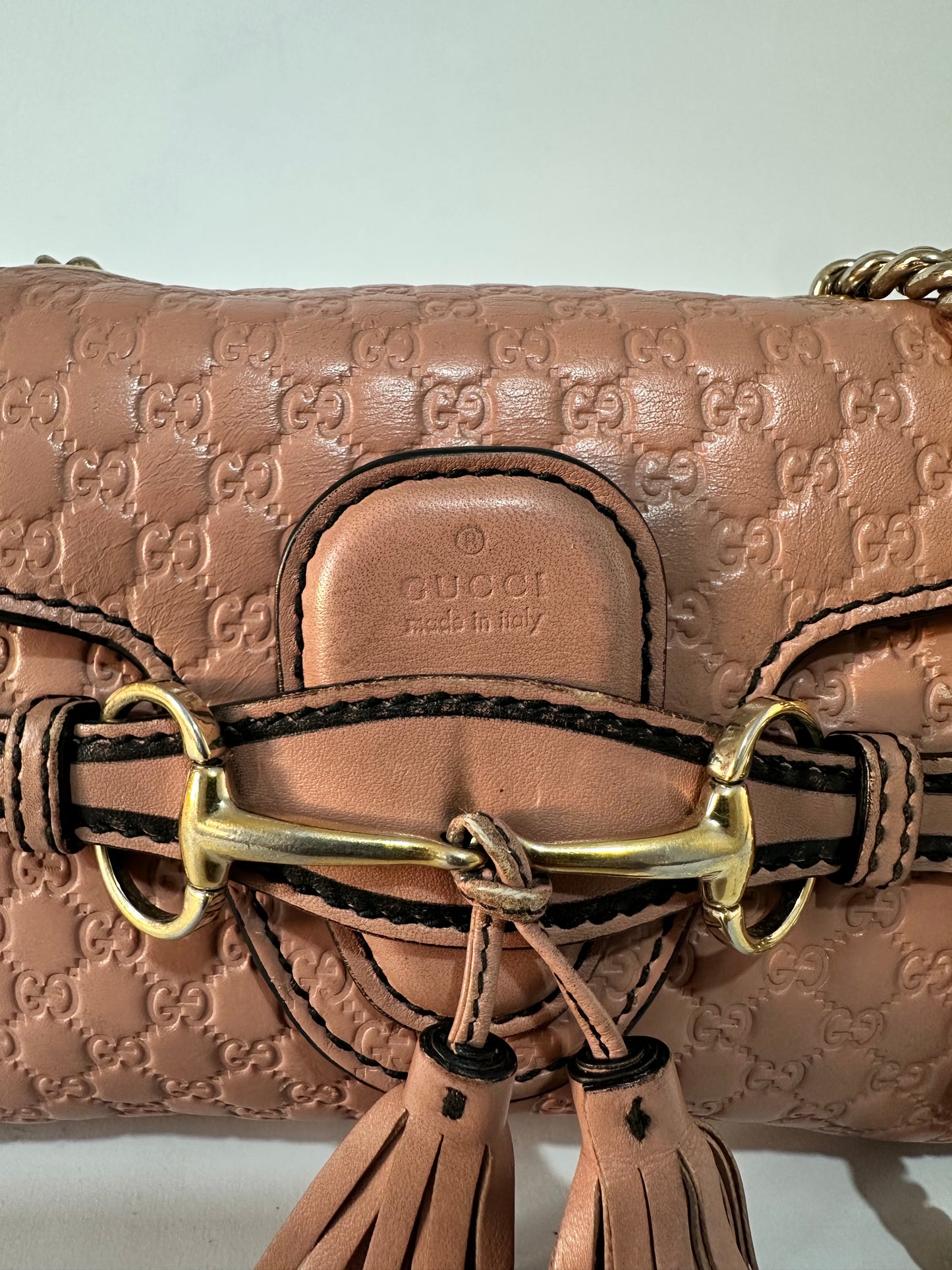 GUCCI
Pink Micro Guccissima Leather Emily Small Shoulder Bag