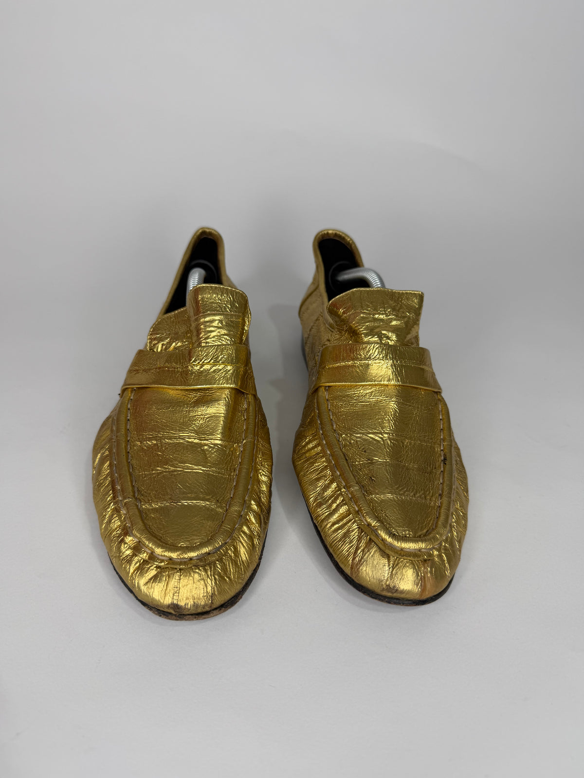 The Row Gold
Eel Skin Loafers 
Women's Size 39 EU/9 US / 6 UK