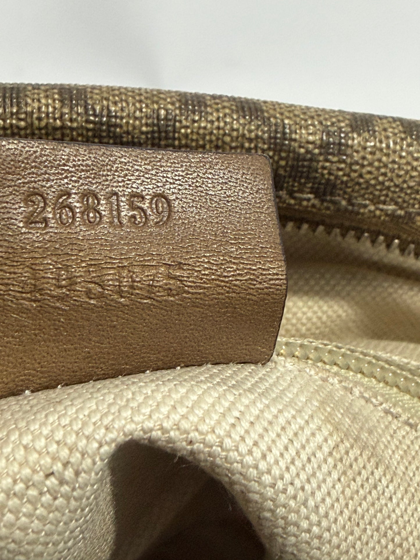 Vintage Gucci Diamante Canvas & Brown Leather Crossbody Messenger Bag