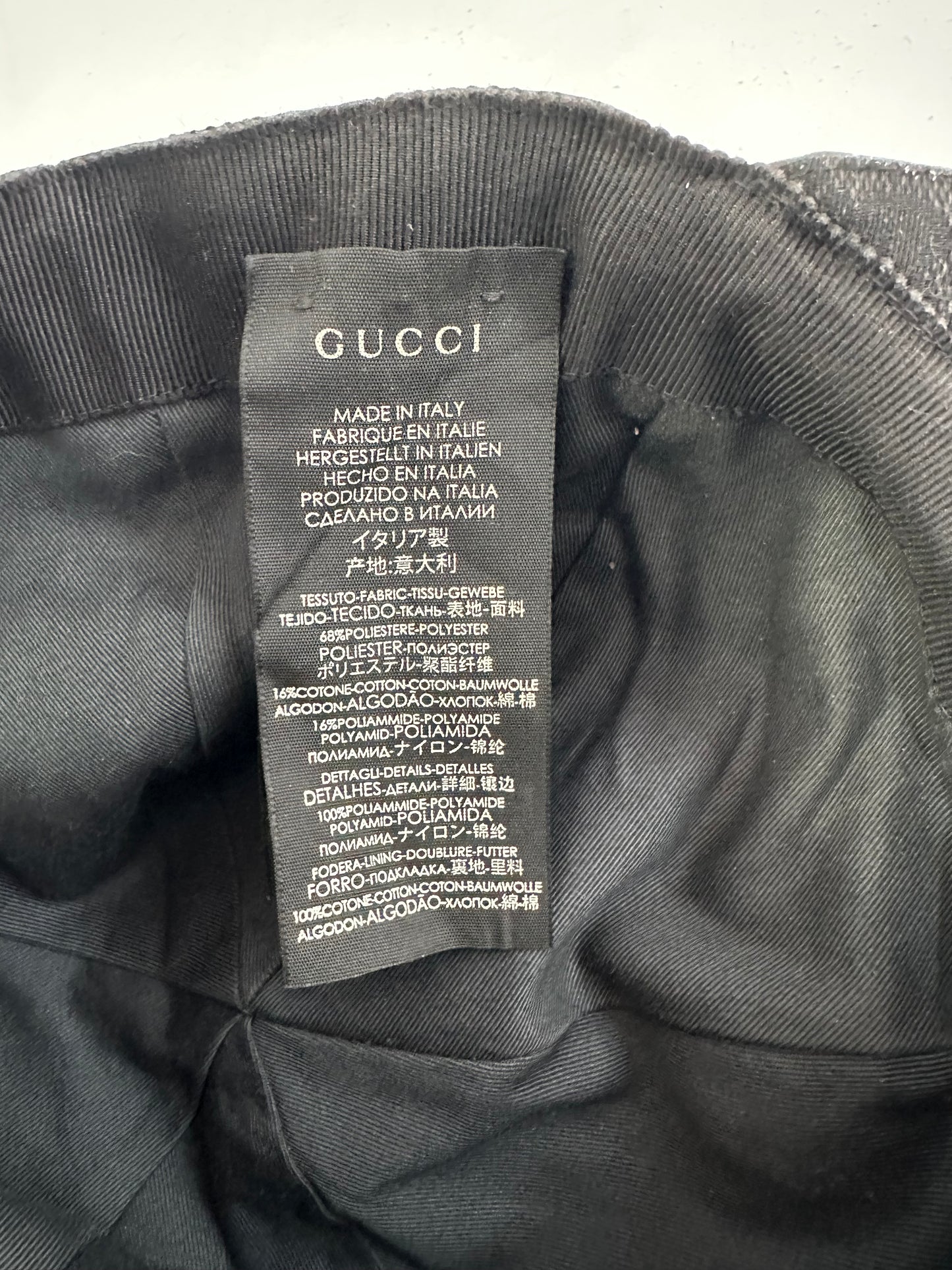 GUCCI 
Monogram Web Baseball Hat S Black