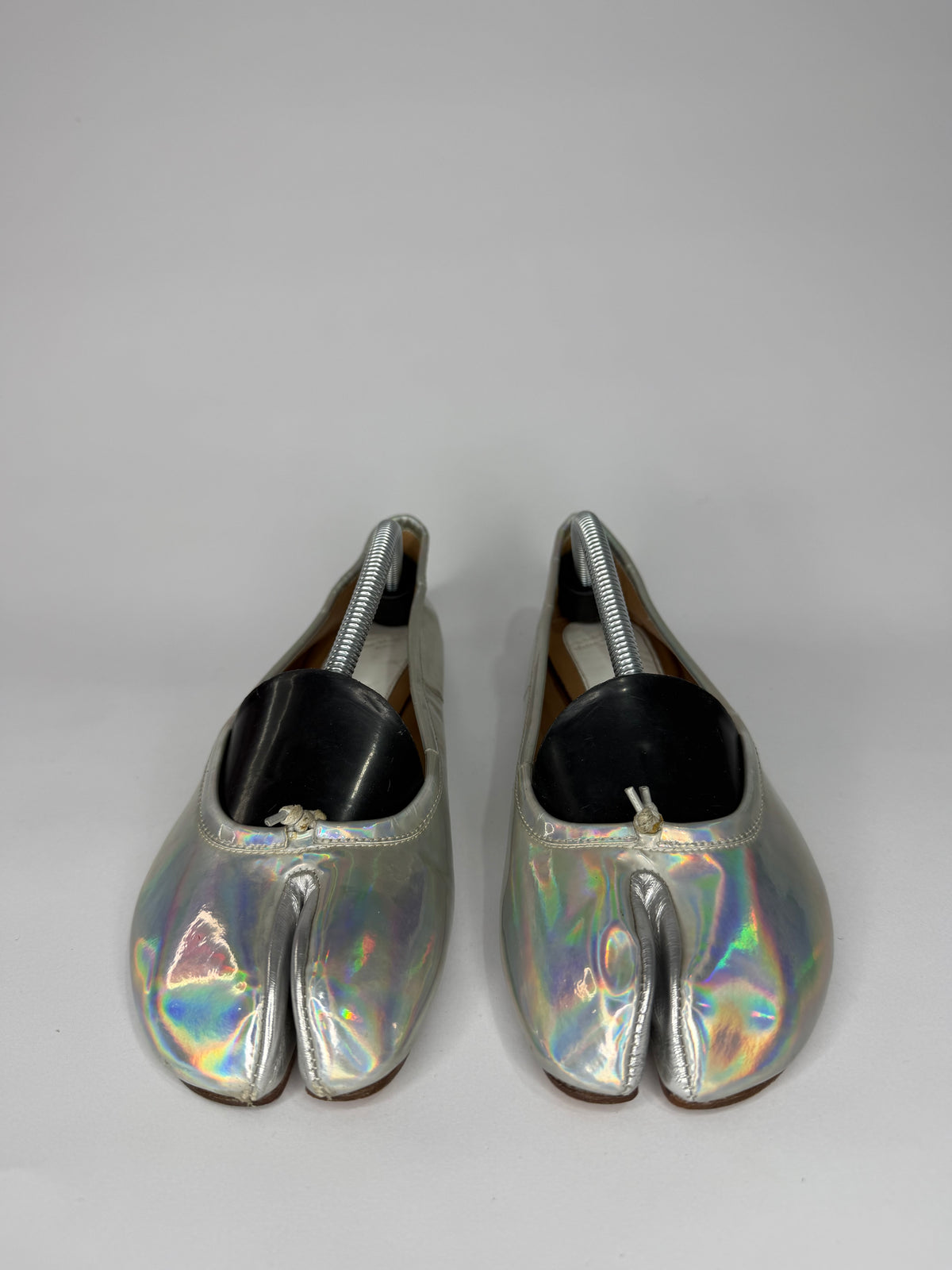 Maison Margiela Silver Tabi Ballerina Flats Size 38 EU/ 8 US/ 5 UK