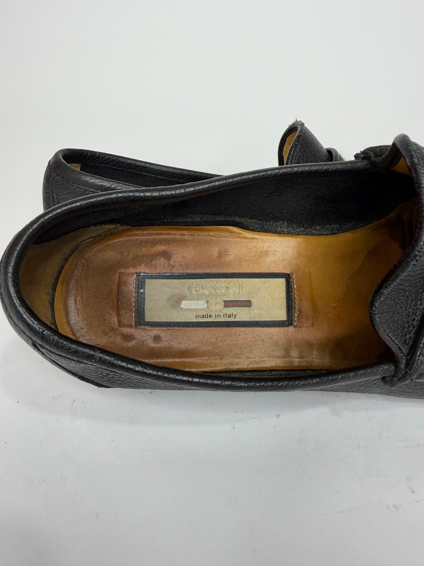 Gucci Black Leather Web Horsebit Loafers Size 7 UK/ 8 US