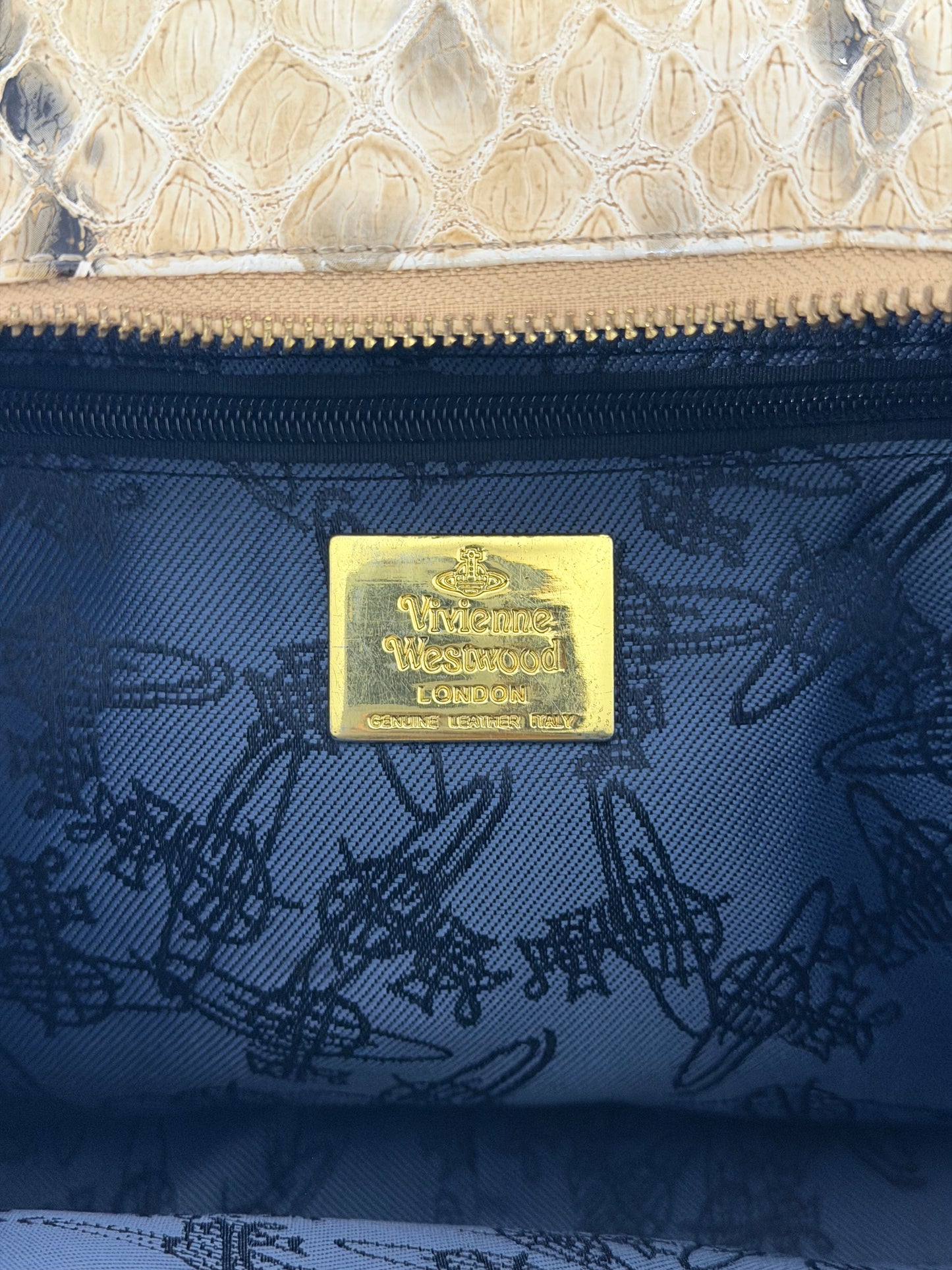 VIVIENNE WESTWOOD WOMENS’ CROC EMBOSSEDJOHANNA LARGE YASMINE BAG.