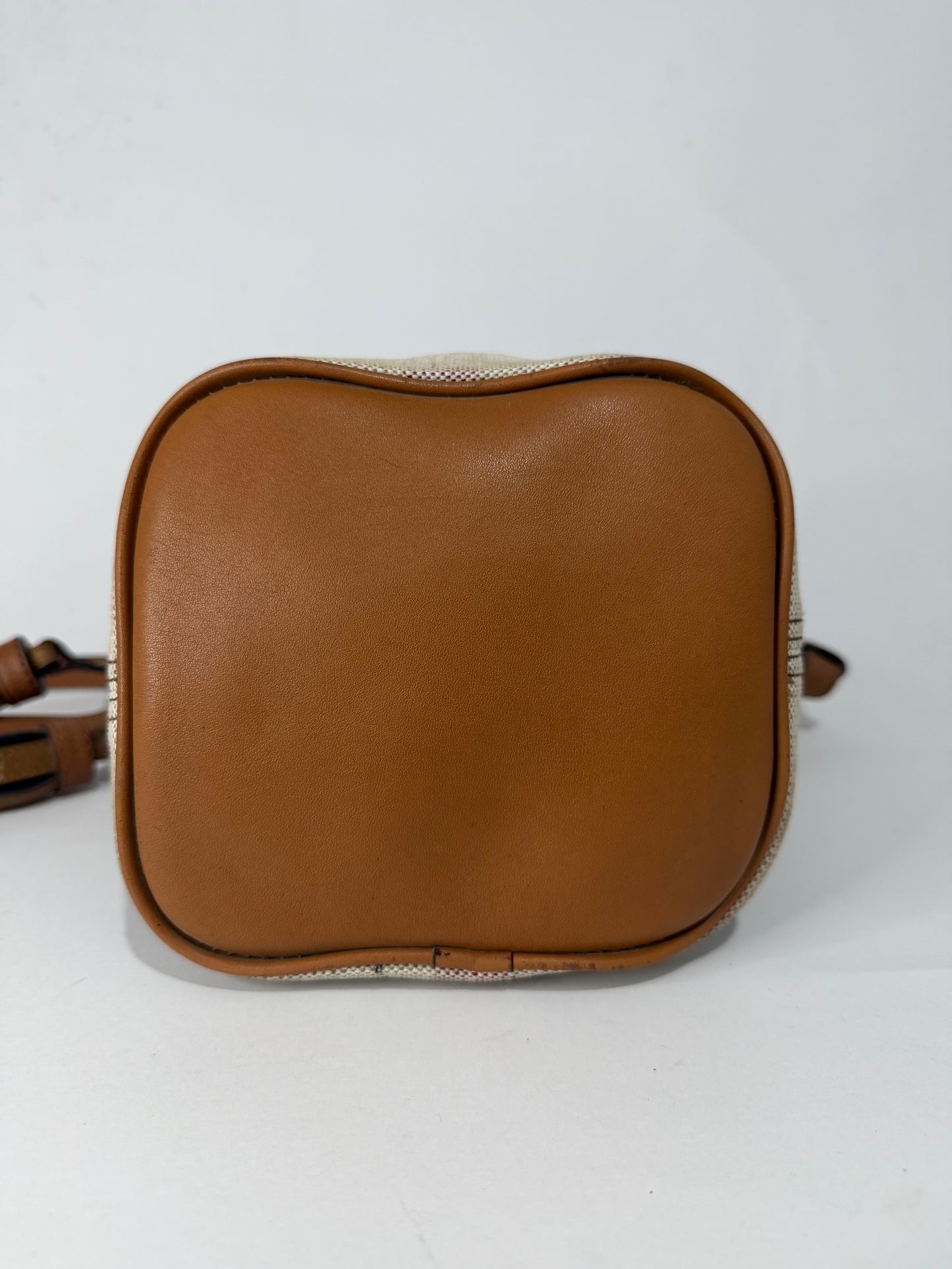 BURBERRY Canvas Mega Check Mini Ashby Tassel Crossbody Brown