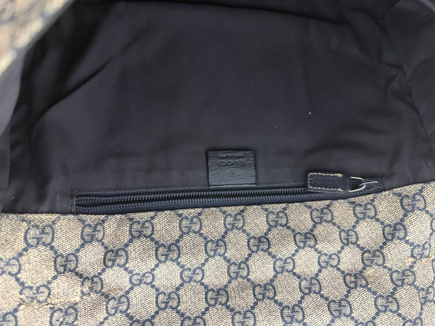 GUCCI
Blue GG Coated Canvas Vintage Web Messenger Bag