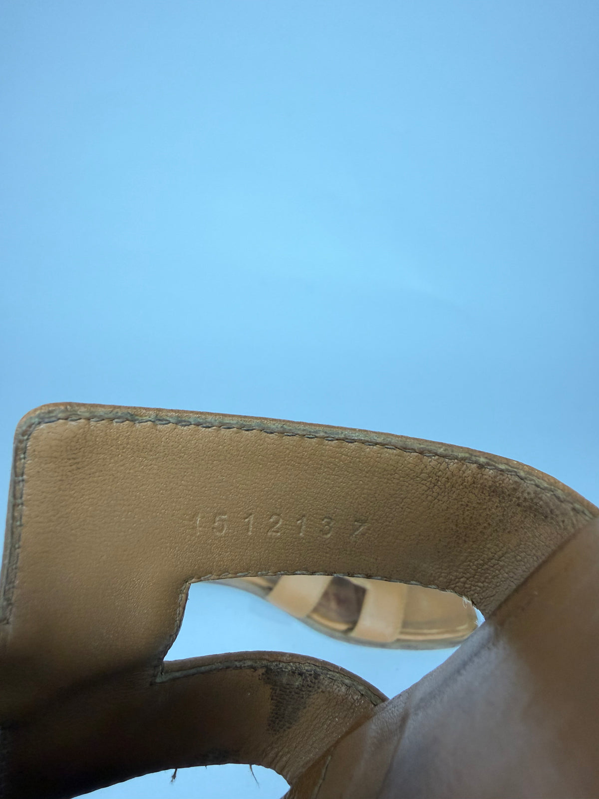 HERMES Cramel Box Calfskin Oran Epson Sandals 39 EU/ 9 US / 6 UK