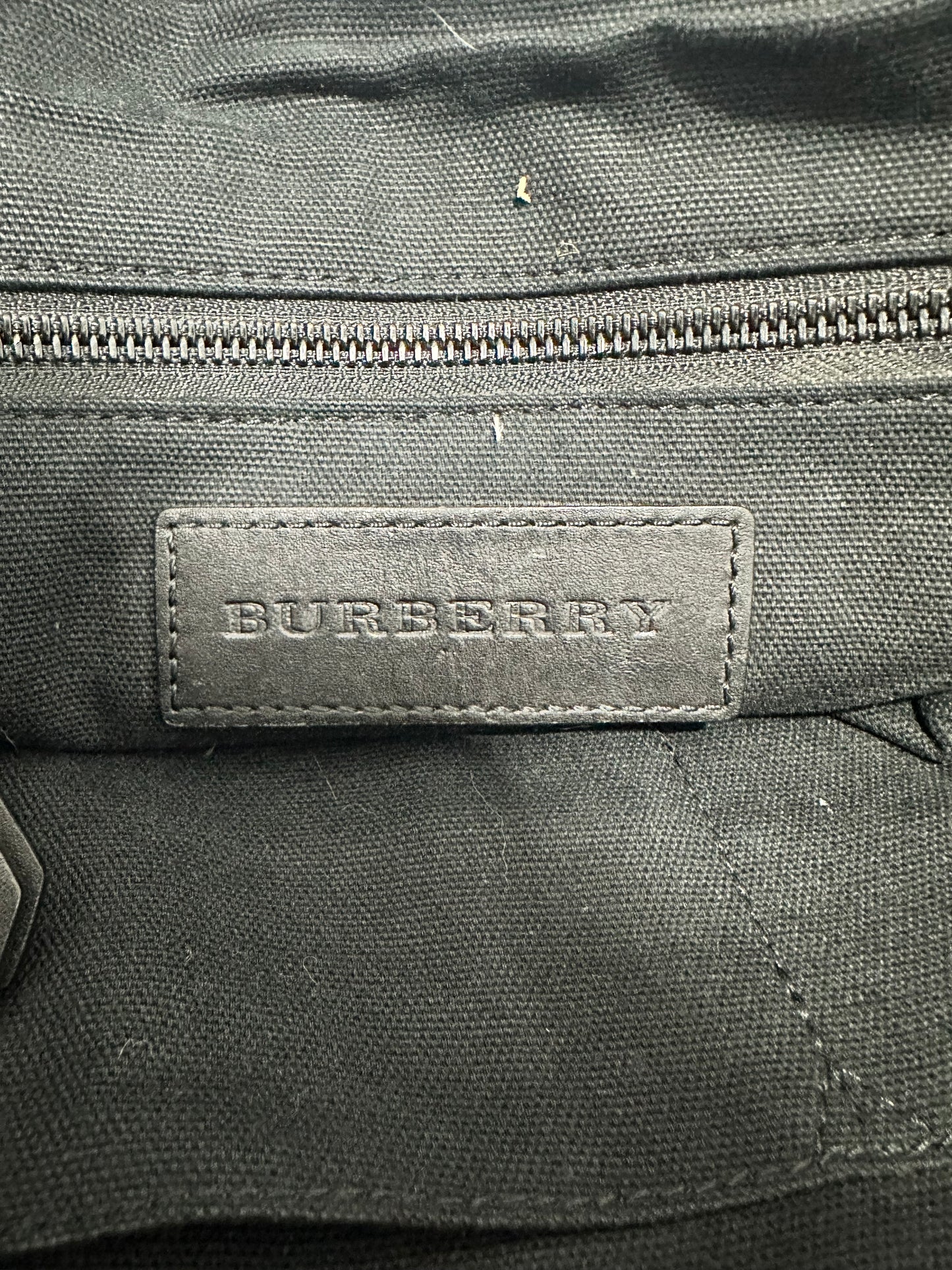 Burberry Grifford Messenger Bag Smoked Check Coated Canvas