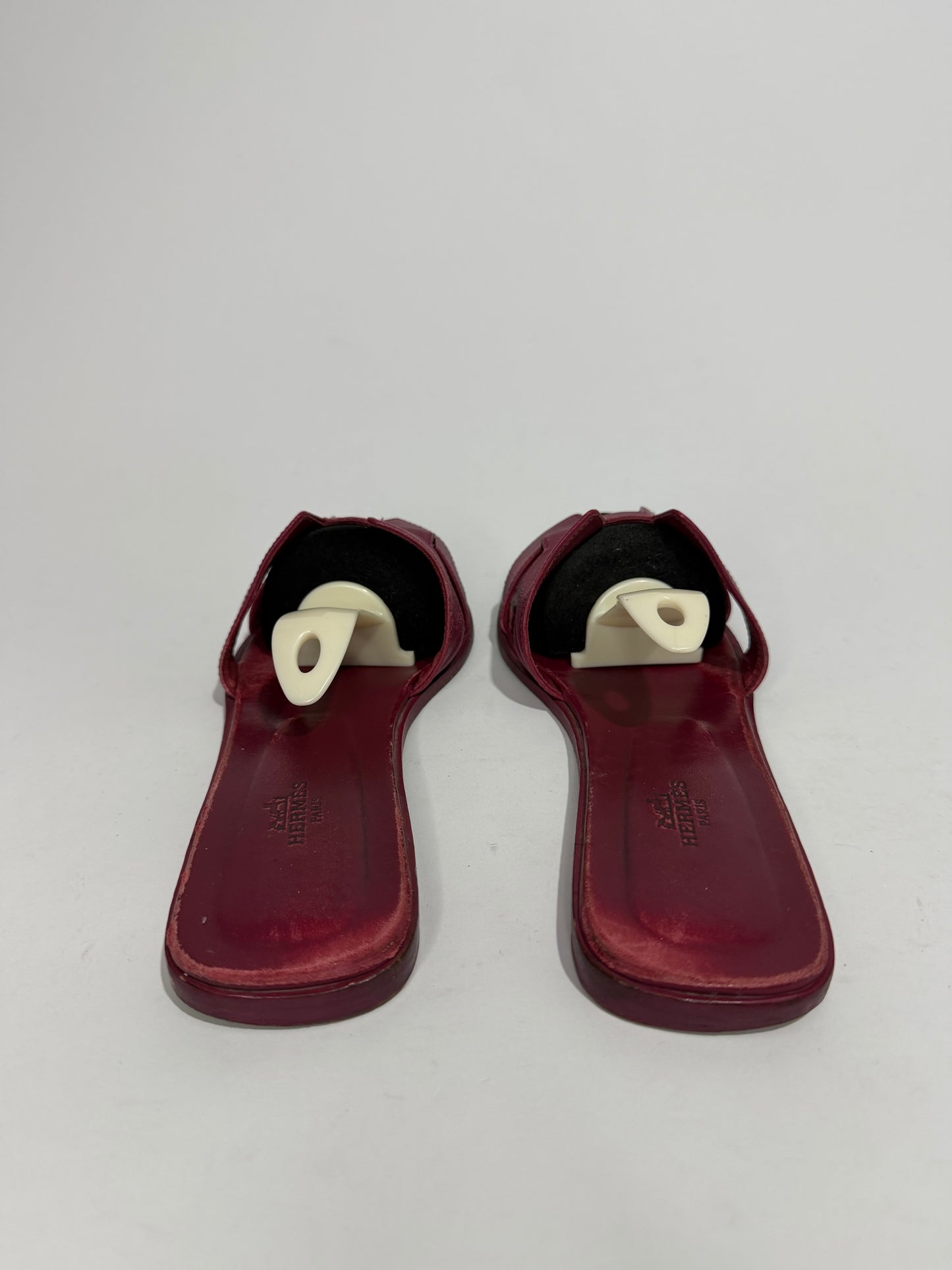 HERMES Pink Epsom Oran Sandals Size 41.5 EU/11.5US / 8.5UK