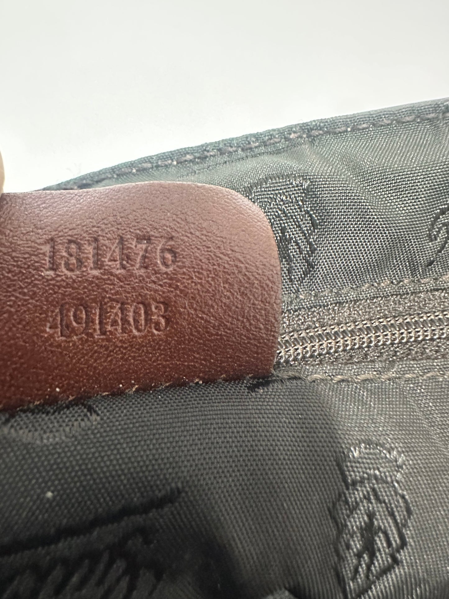 Gucci Vintage Coated Canvas Monogram Flap Shoulder Bag Ebony