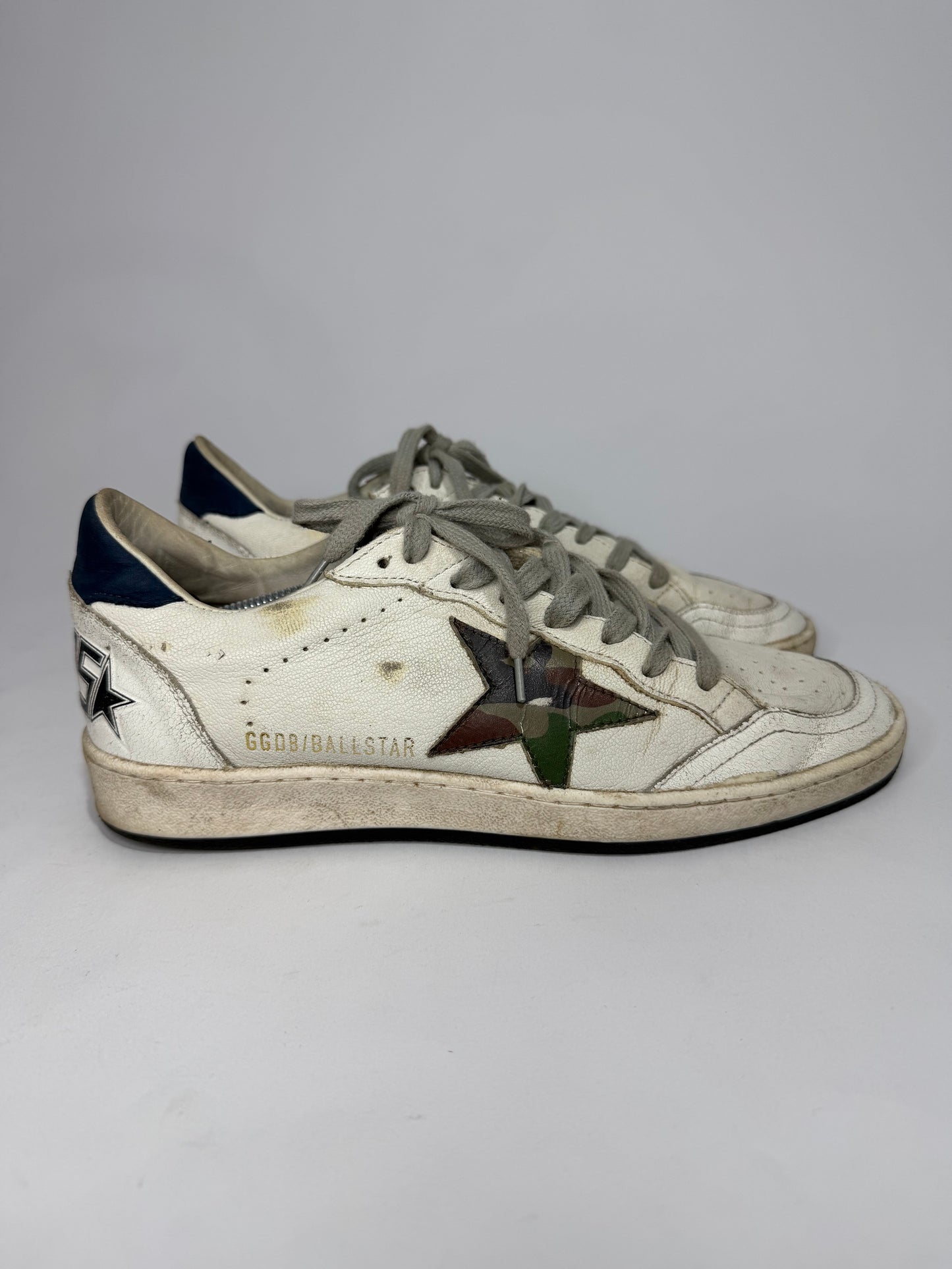 Golden Goose White Leather Ballstar Lace Up Sneakers Size 39 EU/ 9 US