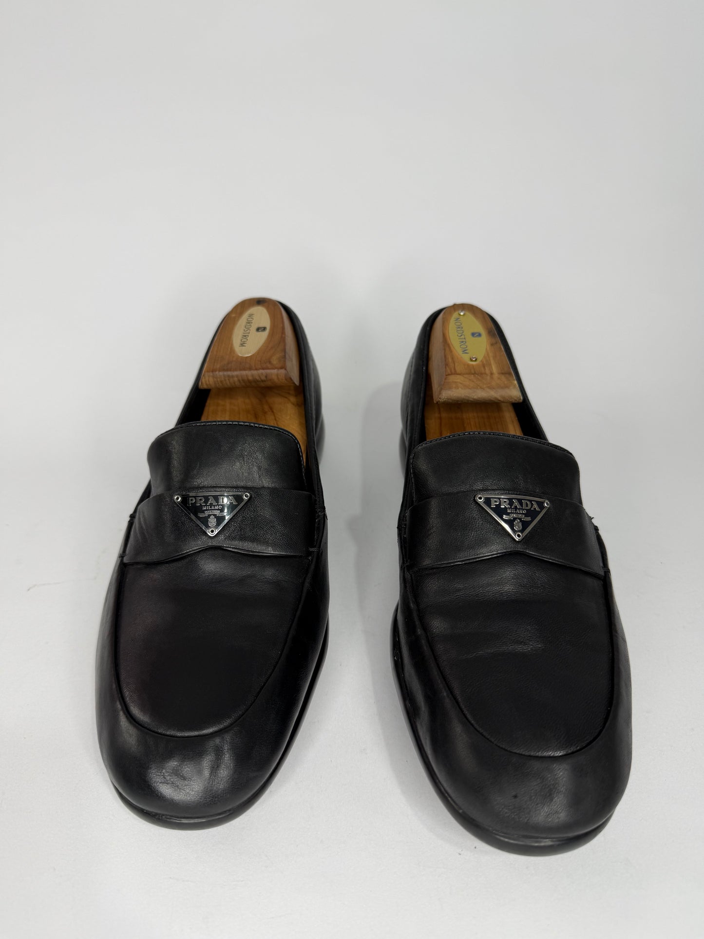 PRADA
Sport Black Nappa Leather Loafers Size 39.5 EU/ 6.5 UK/ 7.5 US