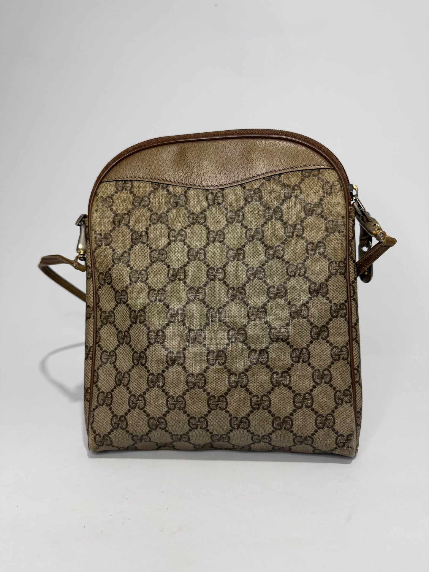 Vintage Gucci GG Canvas Crossbody Bag – Beige/Brown Monogram