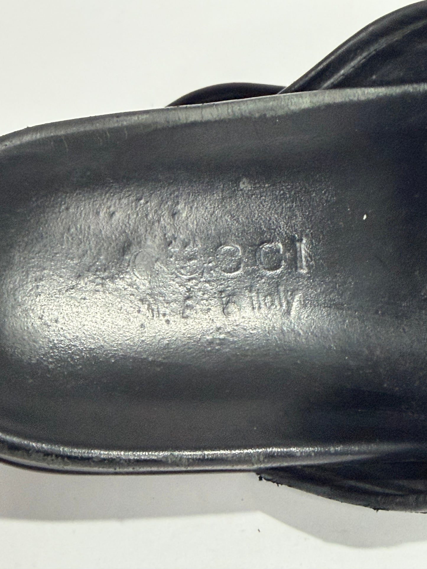 Gucci Black Leather Horsebit Princetown Flat Mules Size 8 US