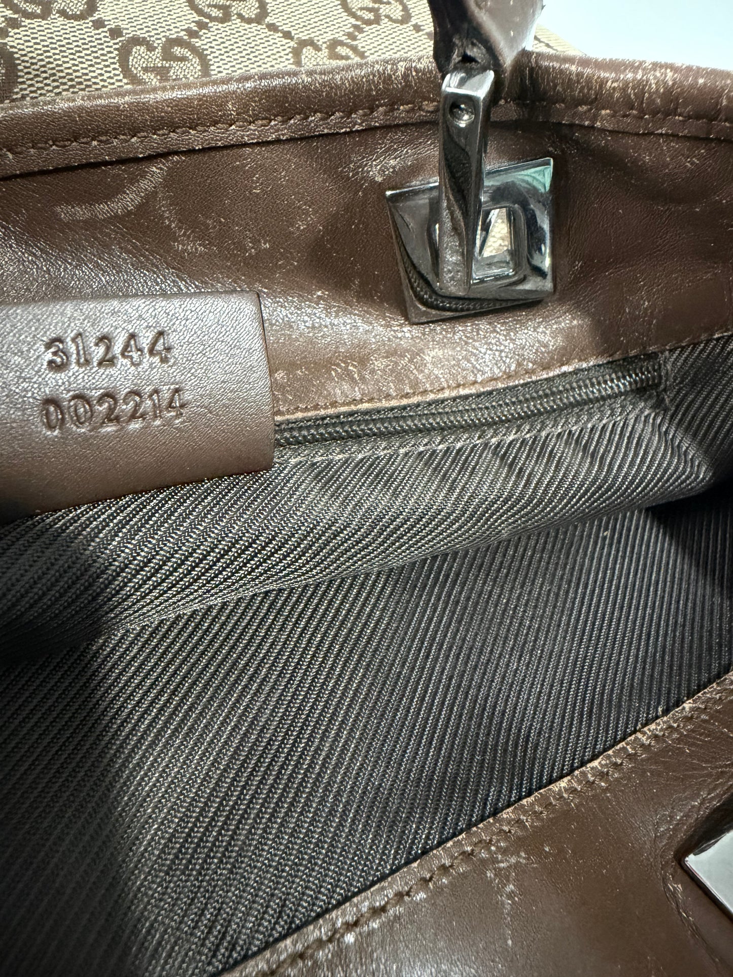 Gucci Beige/Brown GG Canvas and Leather Bucket Tote