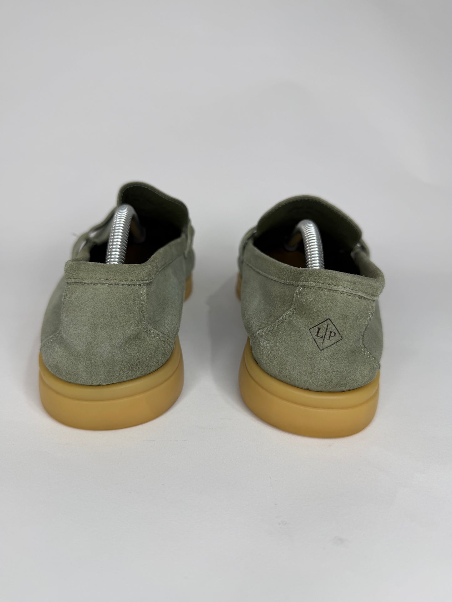 Loro Piana mint green Suede Summer Charms Walk Loafers Size 39 EU/ 9 US