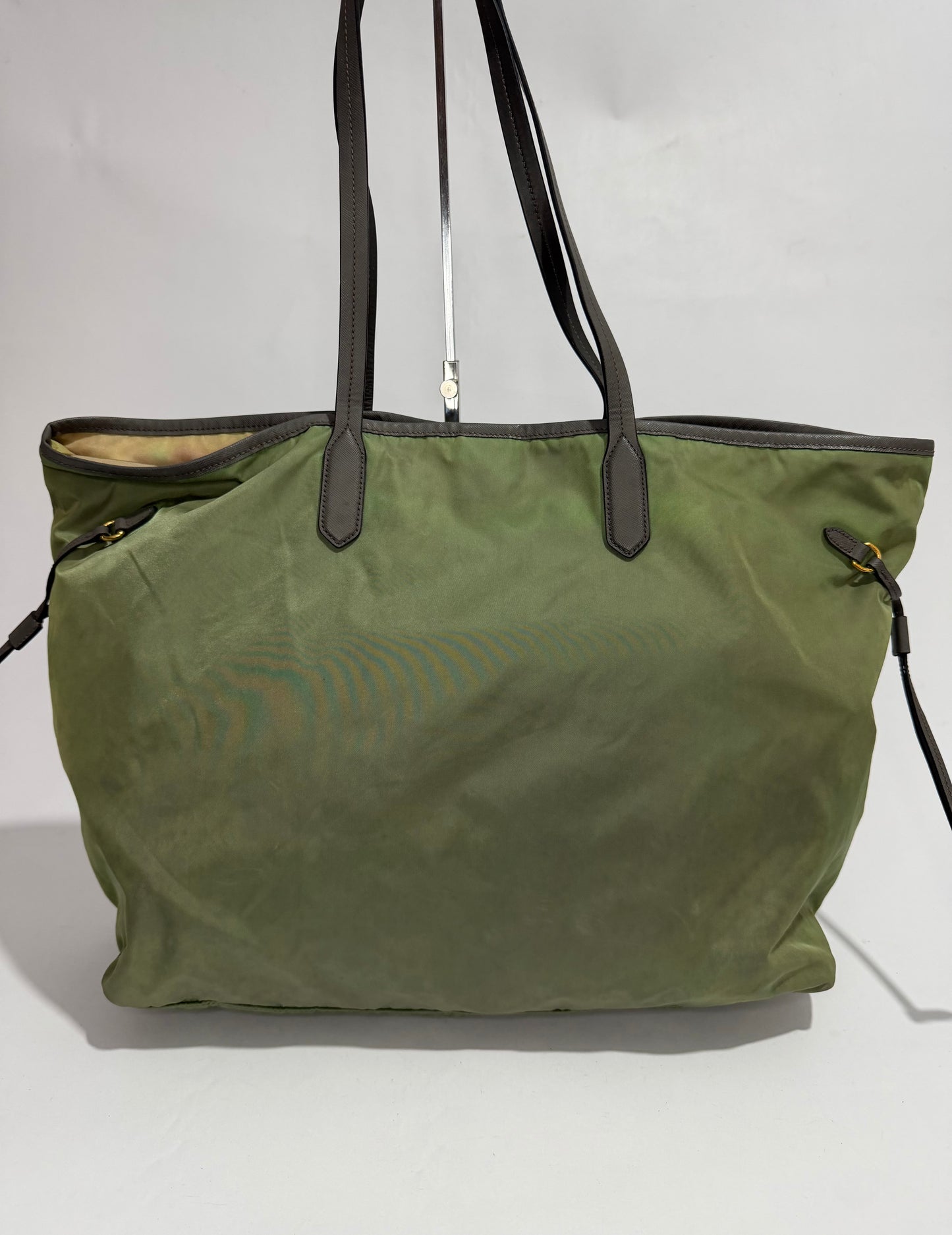 PRADA Nylon Tessuto Saffiano Tote Green