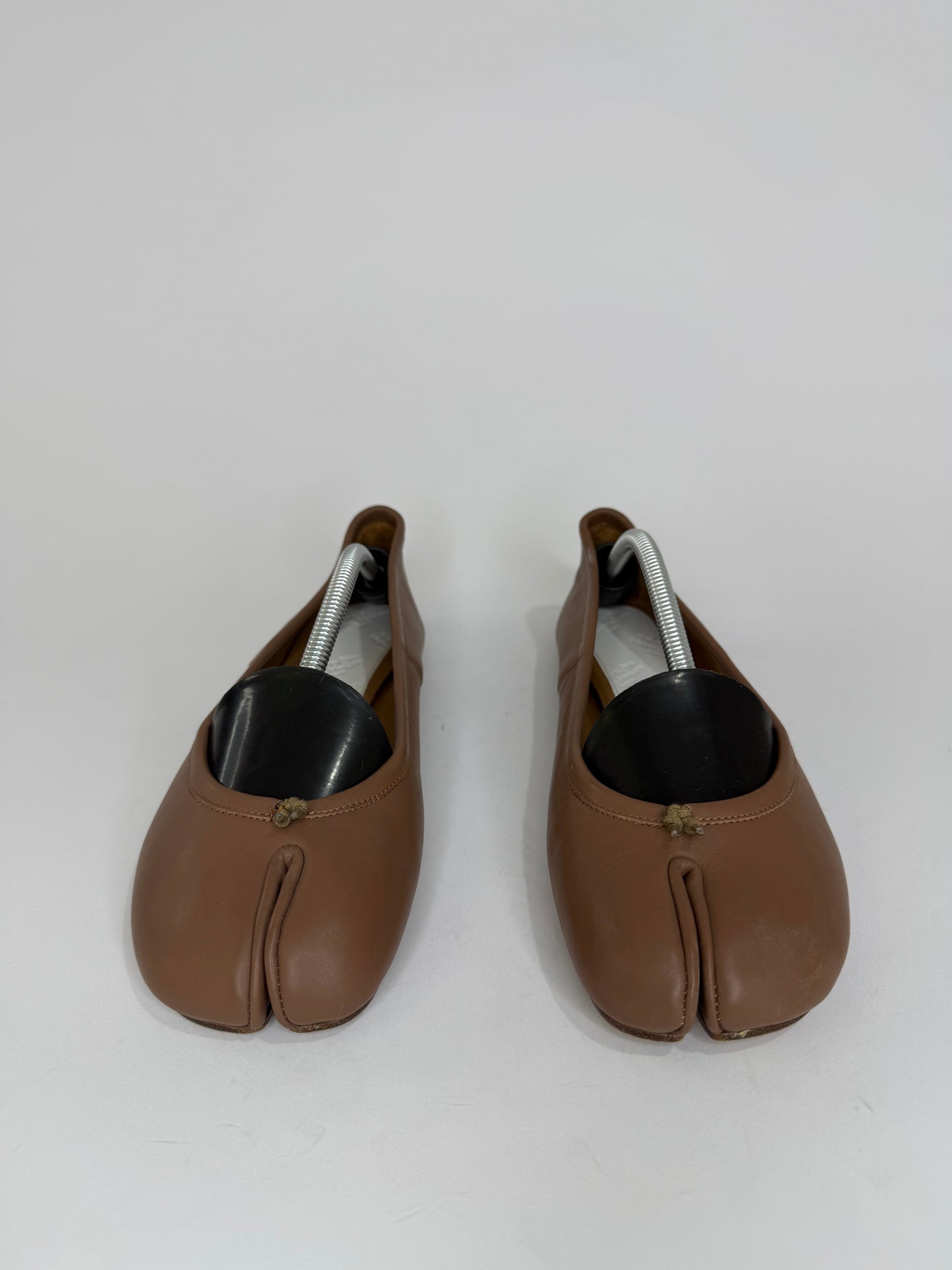Maison Margiela Tabi Ballet Flats Brown Leather Split-Toe EU 39/ 9 US/ 6 UK