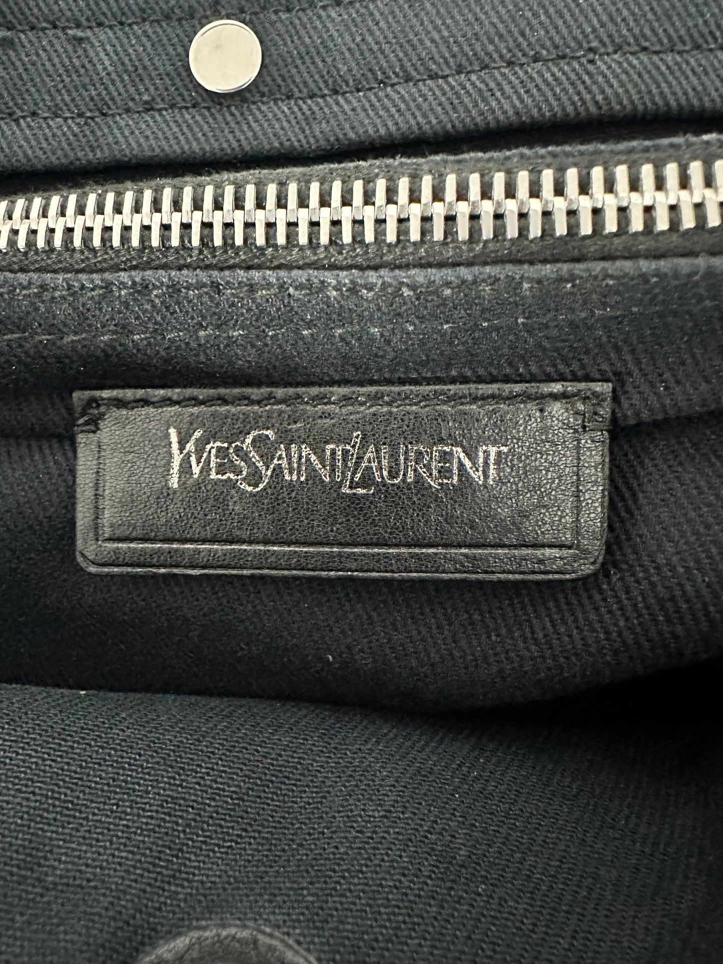 Yves Saint Laurent Black Leather Medium Muse Two Top Handle Bag