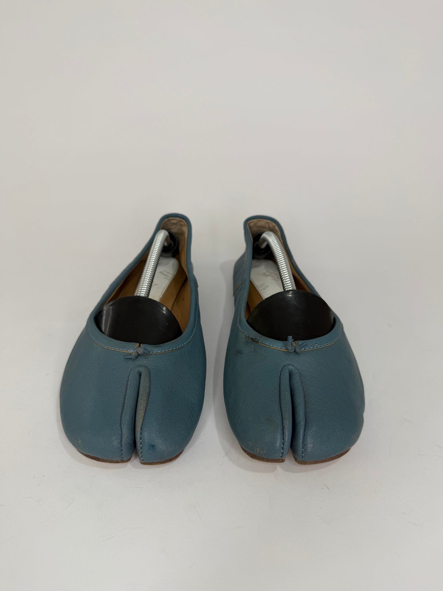 Maison Margiela Tabi Ballet Flats Blue Leather Split-Toe EU 39EU/ 9US / 6 UK